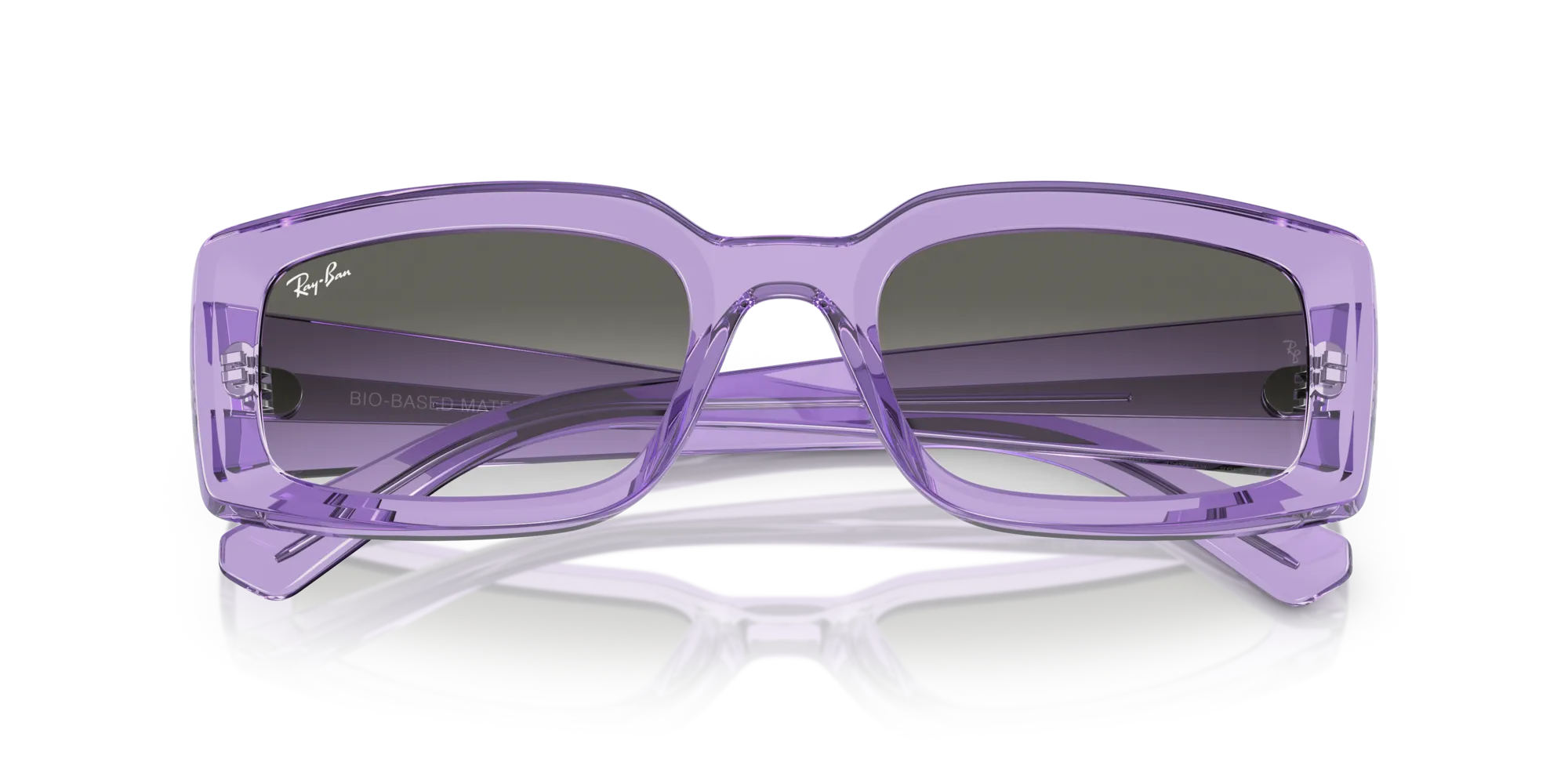 Ray - Ban RB4395 KILIANE 66858E Occhiali da sole Acetato Viola Grigio Pillow Normale Sfumato - immagine 2