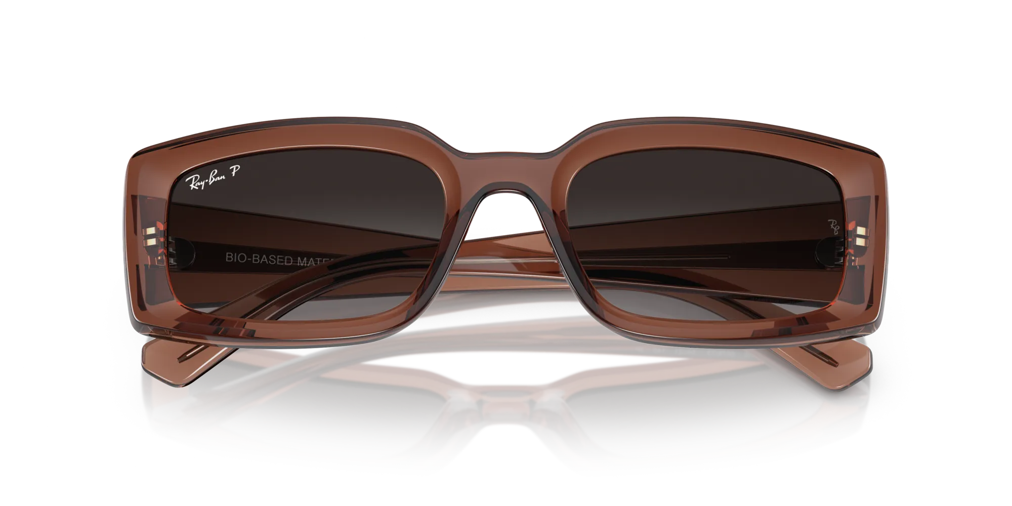 Ray - Ban RB4395 KILIANE 6678T3 Occhiali da sole Acetato Marrone Grigio Pillow Polarizzata Sfumato - immagine 2