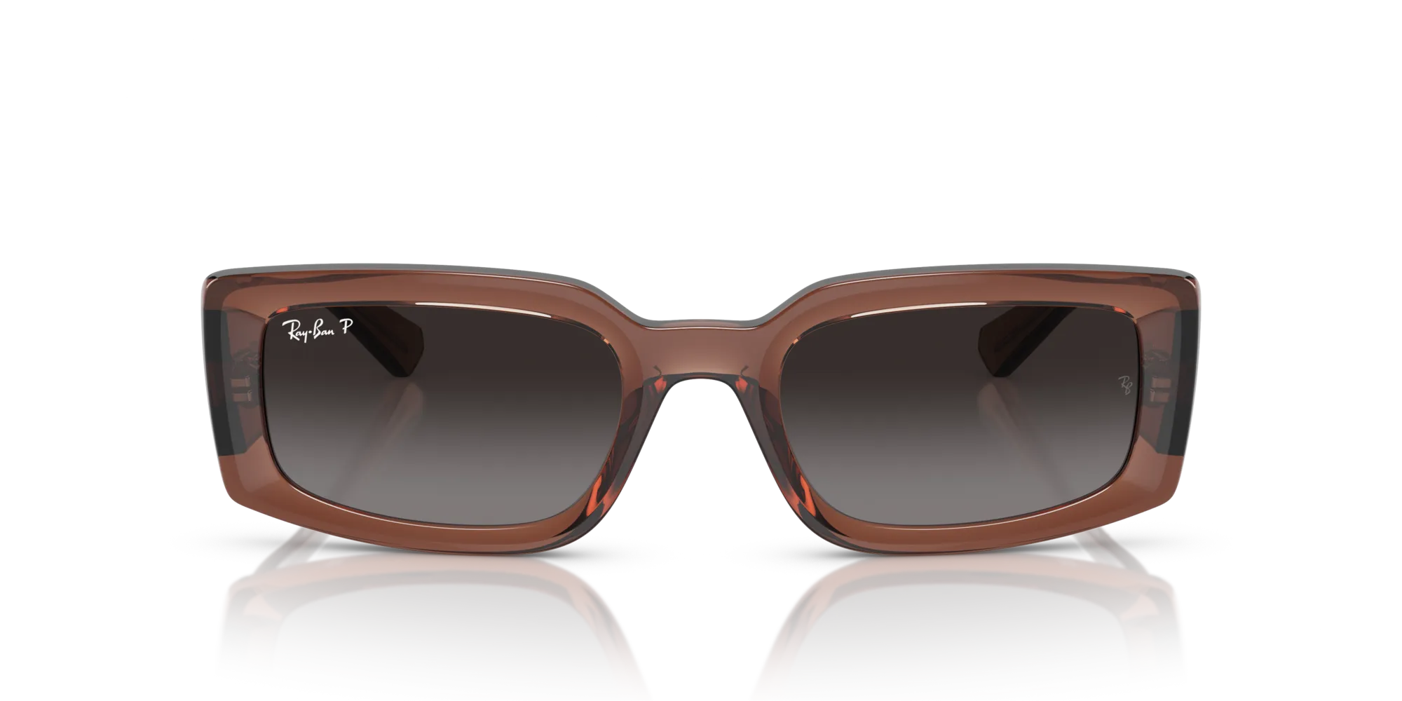 Ray - Ban RB4395 KILIANE 6678T3 Occhiali da sole Acetato Marrone Grigio Pillow Polarizzata Sfumato - immagine 3
