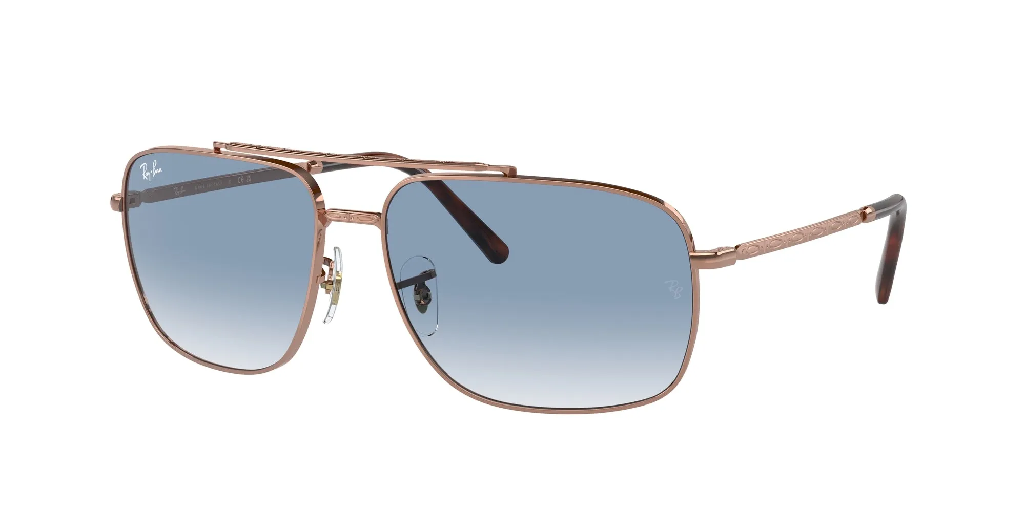 Ray - Ban RB3796 92023F Occhiali da sole Metallo Oro Blu Pillow Normale Sfumato - immagine 1