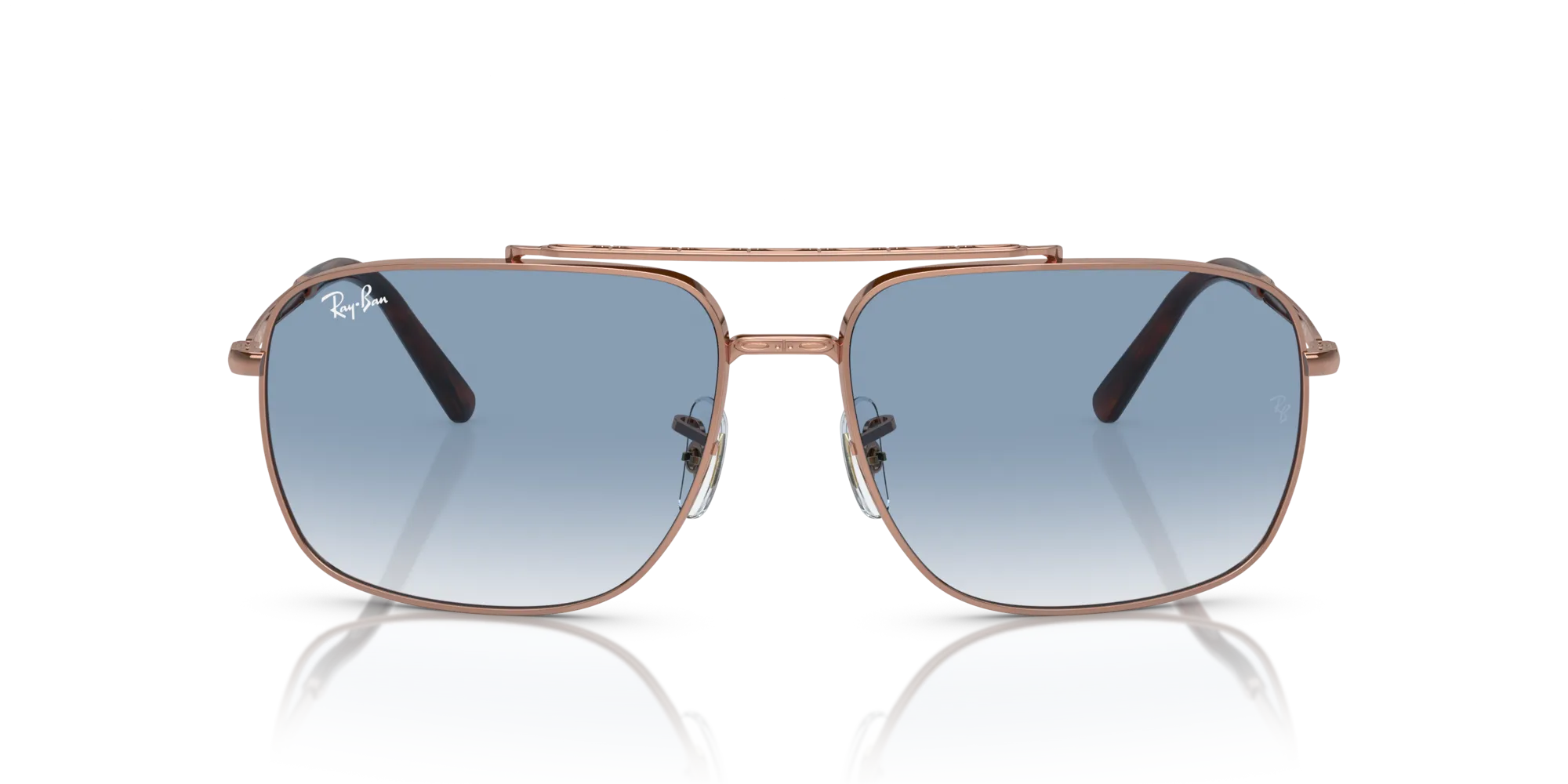 Ray - Ban RB3796 92023F Occhiali da sole Metallo Oro Blu Pillow Normale Sfumato - immagine 3
