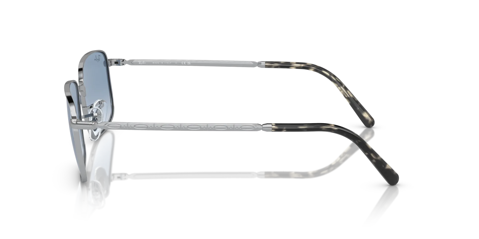 Ray - Ban RB3717 003/3F Occhiali da sole Metallo Argento Blu Squadrata Normale Sfumato - immagine 4