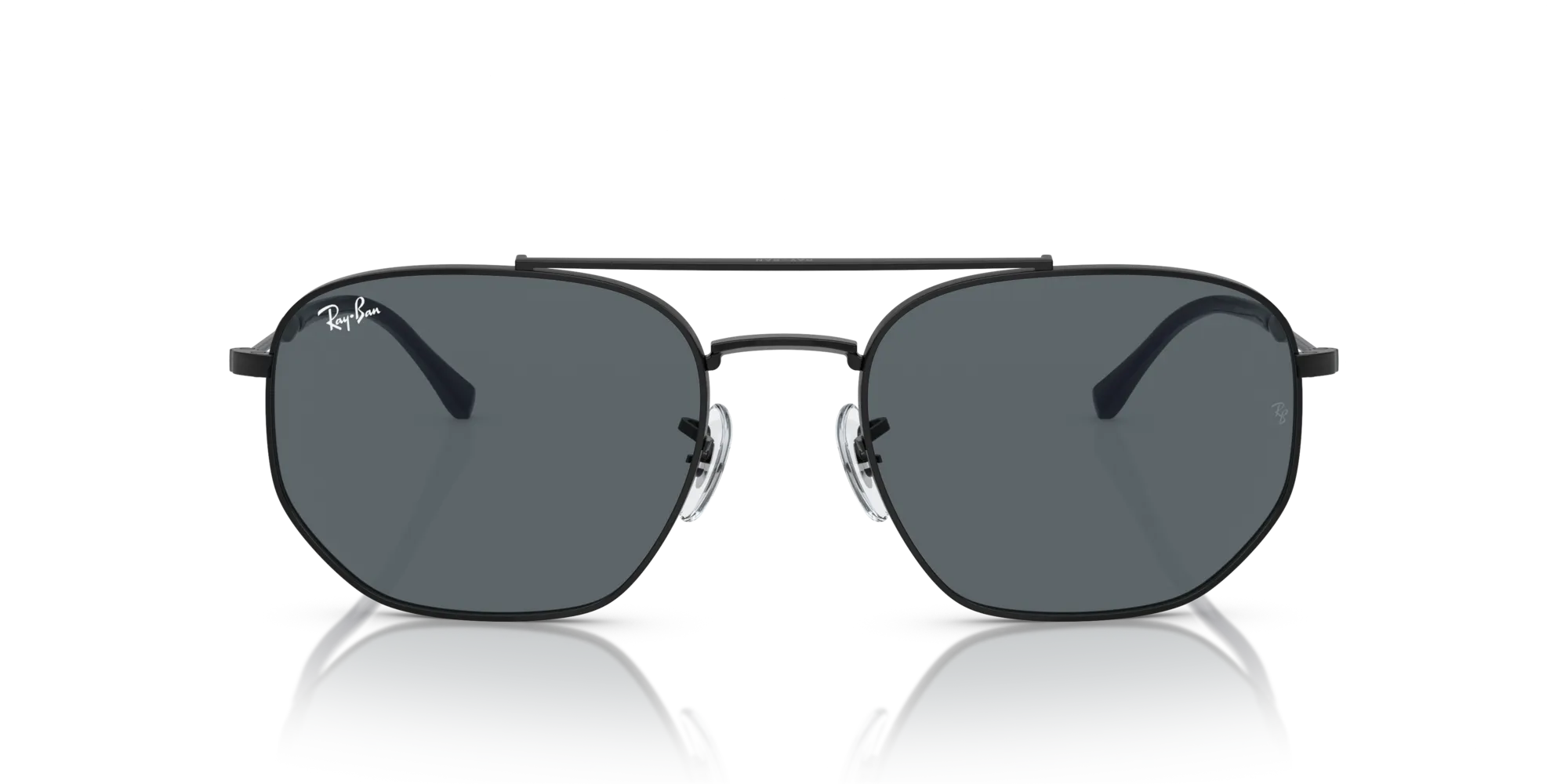 Ray - Ban RB3707 9257R5 Occhiali da sole Metallo Nero Blu Geometrica Normale - immagine 3
