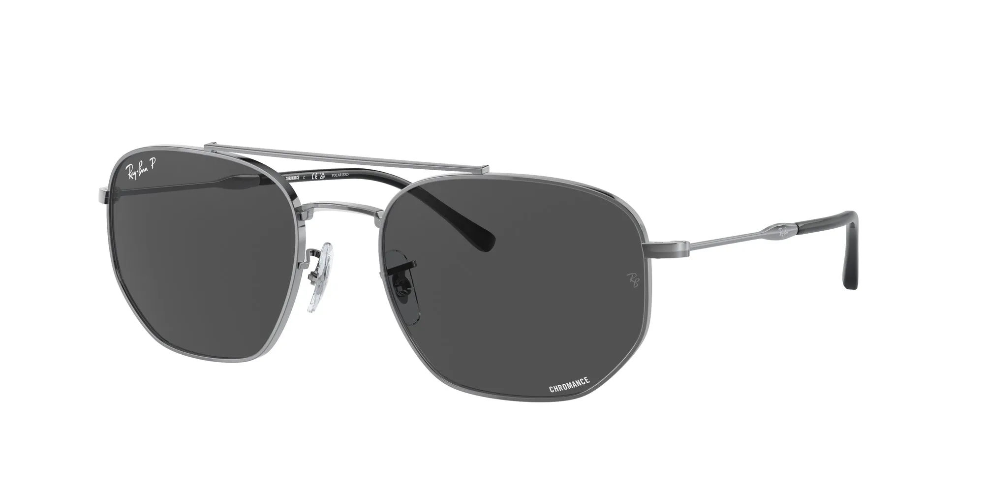 Ray - Ban RB3707 004/K8 Occhiali da sole Metallo Grigio Grigio Geometrica Polarizzata - immagine 1