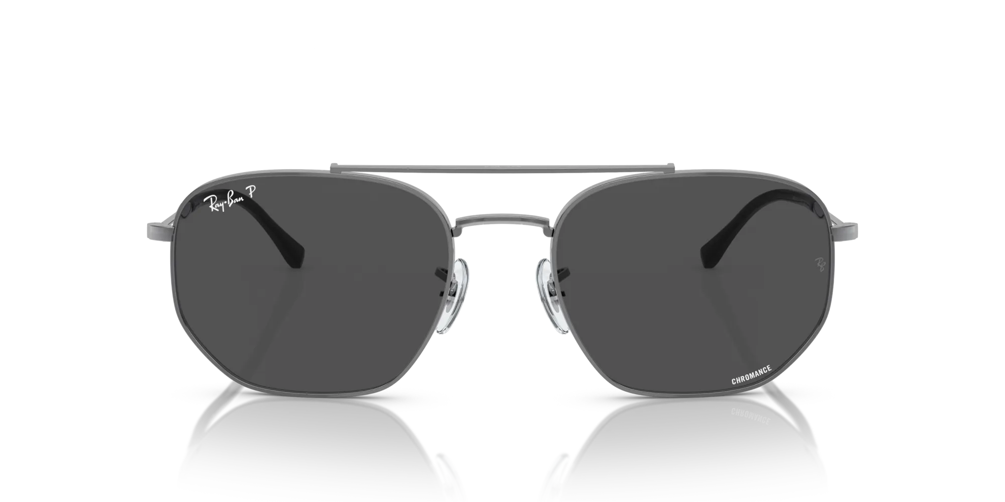 Ray - Ban RB3707 004/K8 Occhiali da sole Metallo Grigio Grigio Geometrica Polarizzata - immagine 3