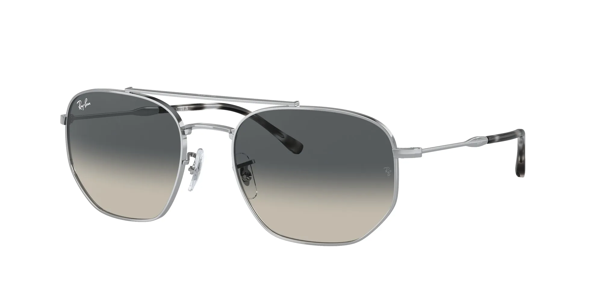 Ray - Ban RB3707 003/71 Occhiali da sole Metallo Argento Grigio Geometrica Normale Sfumato - immagine 1