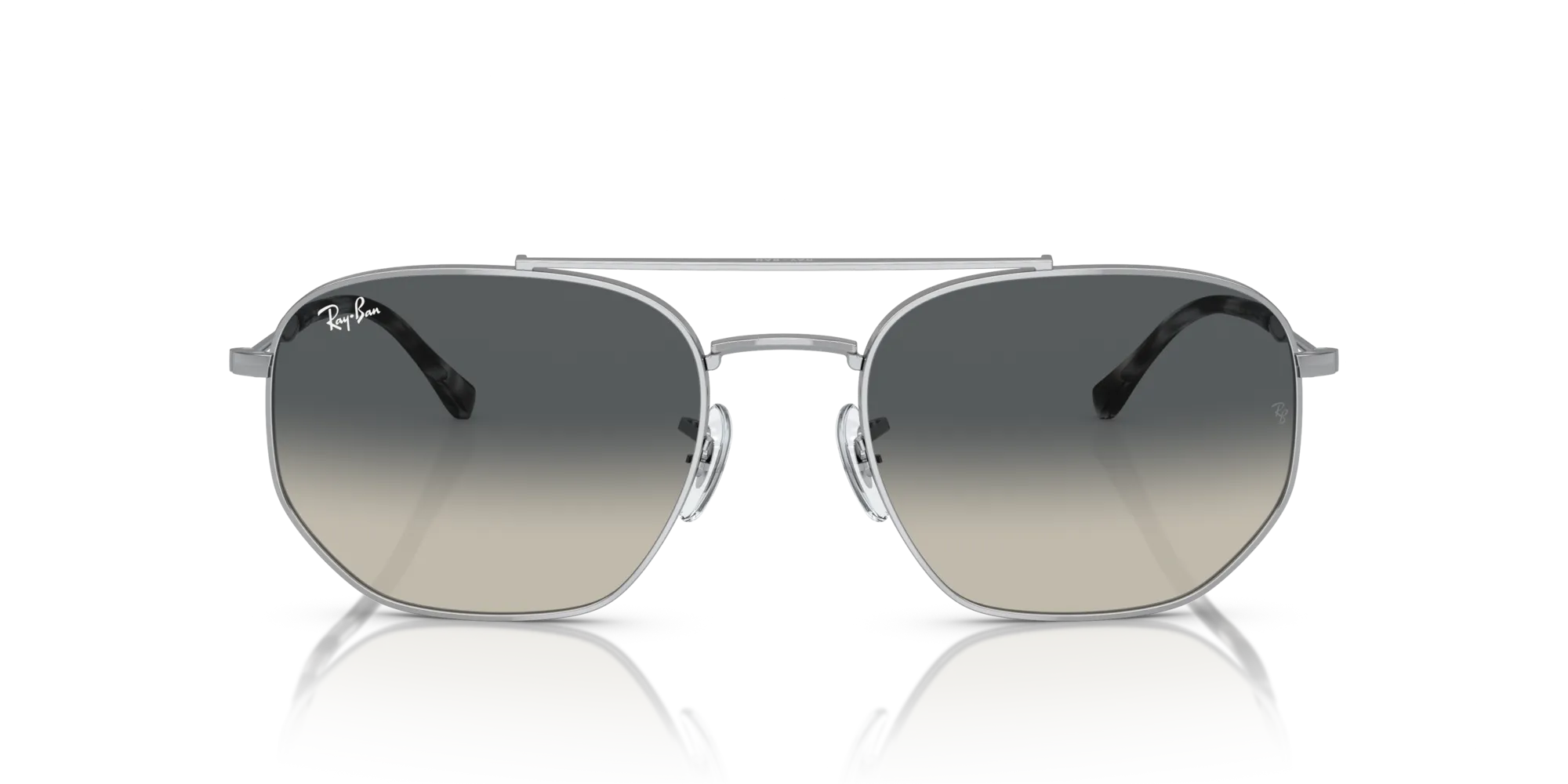 Ray - Ban RB3707 003/71 Occhiali da sole Metallo Argento Grigio Geometrica Normale Sfumato - immagine 3