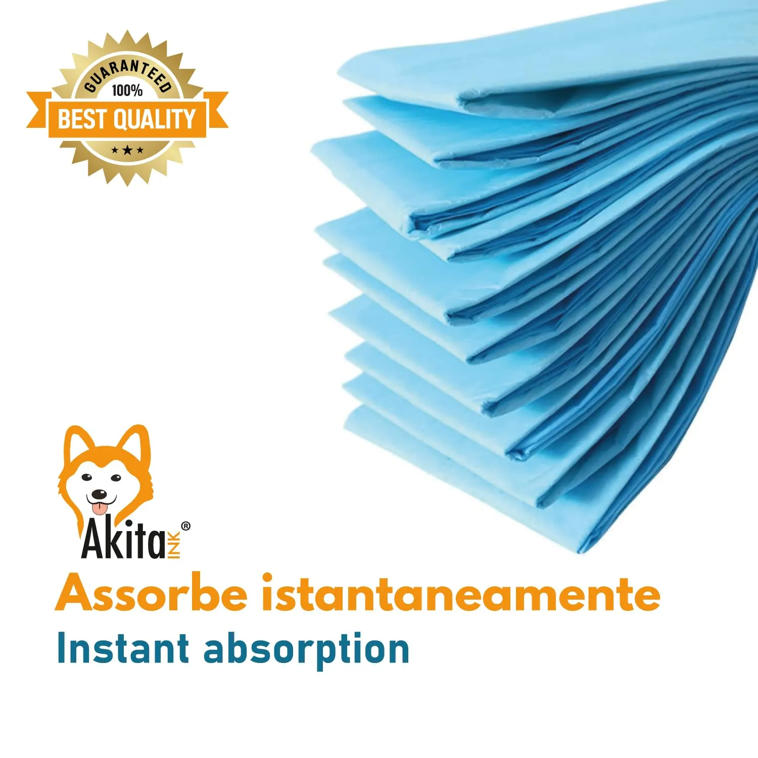 Akitaink - 120 Traverse per Animali Super Assorbenti - Dimensioni 60x60 cm - Tappetini Igienici per Cani e Gatti Multiuso (120 pz 60X60 cm) - immagine 7
