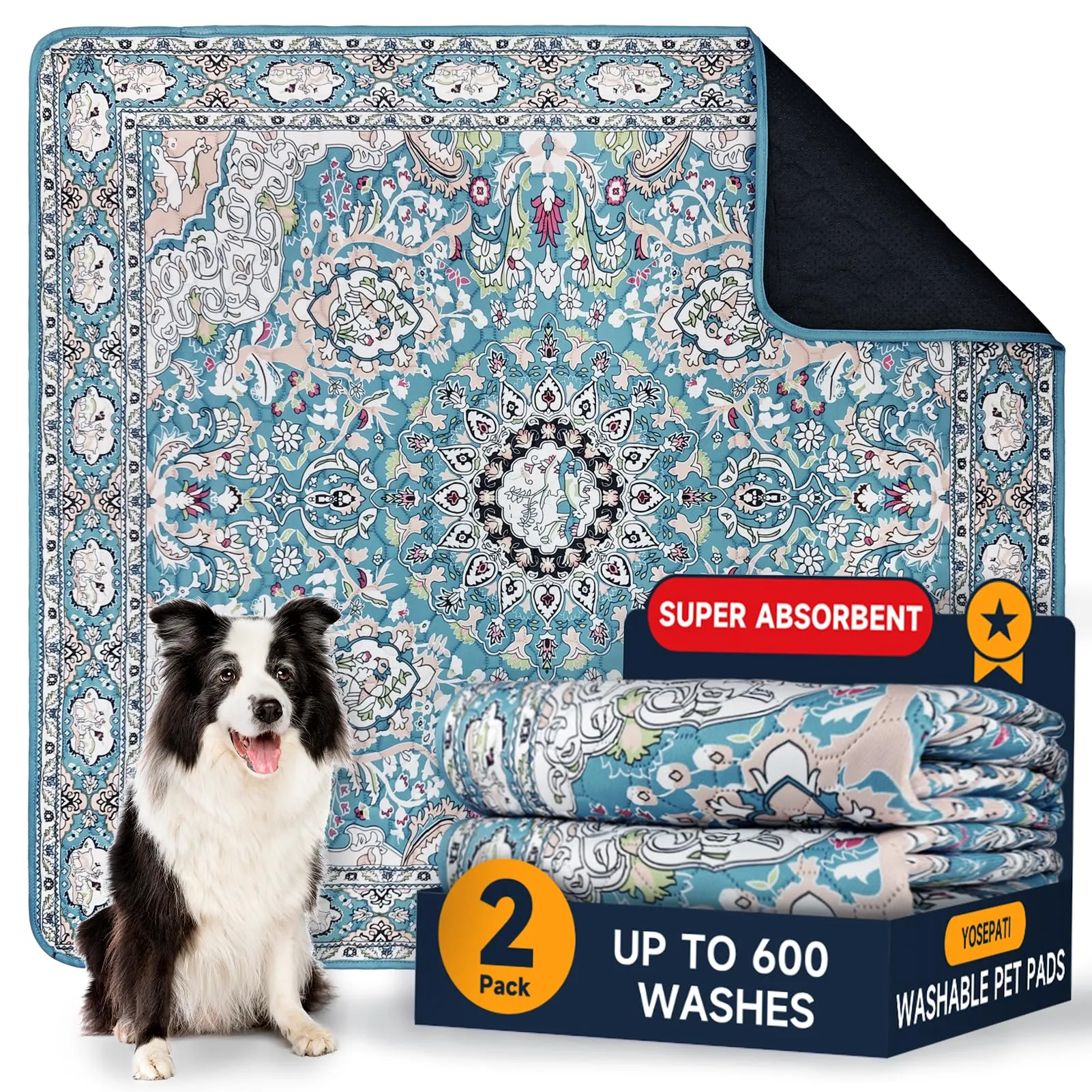 Tappetini lavabili per cani, 2 tappetini per cuccioli con feromoni,104x92cm - immagine 1