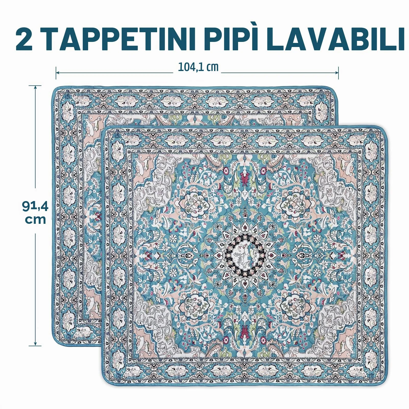Tappetini lavabili per cani, 2 tappetini per cuccioli con feromoni,104x92cm - immagine 2
