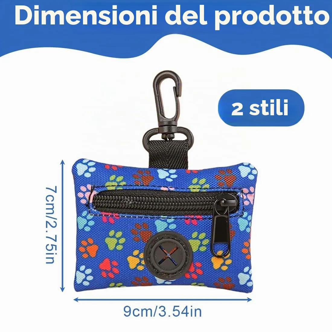 XPEX 2 pezzi Sacchetti cane cacca Porta bustine cane cacca Porta sacchetti per la spazzatura per cani dispenser portatile per sacchetti di escrementi per passeggiate all'aperto, corsa o escursionismo - immagine 2