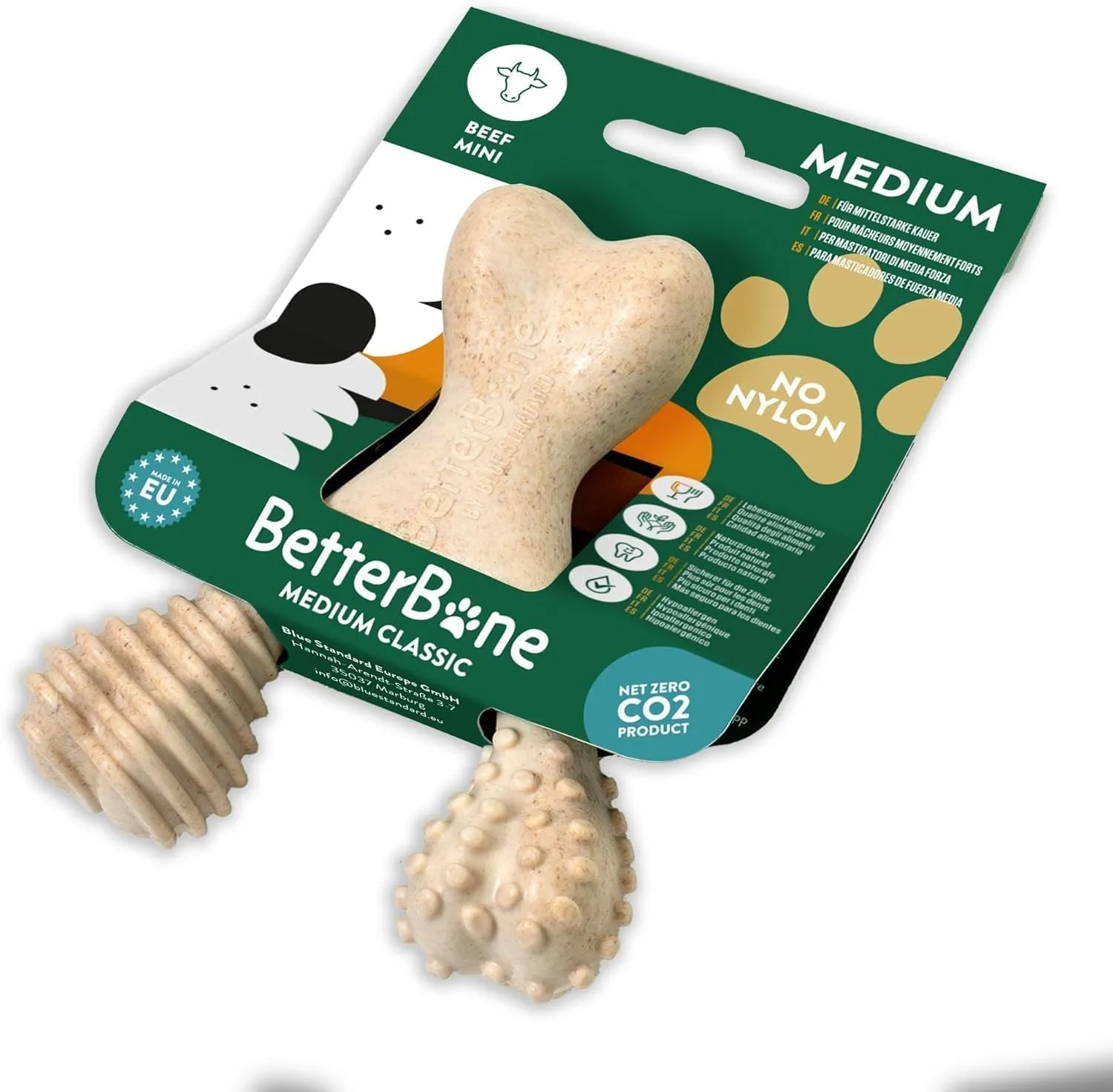 BetterBone - Giocattolo per cani da masticare – Mini Medium Beef – Osso da masticare per cani senza nylon e OGM a base di cellulosa – Giocattolo da masticare medio con sapore di manzo – Legno da - immagine 7