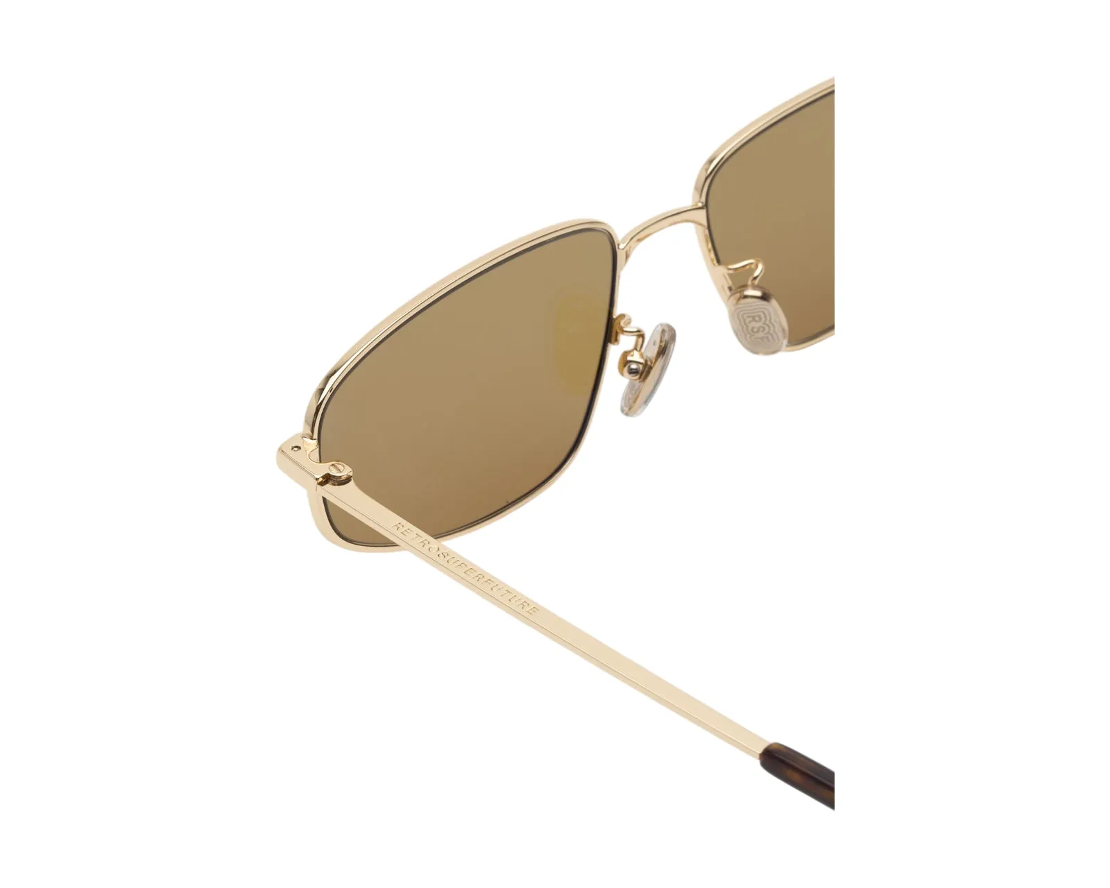 Retrosuperfuture FK5 ISEDRA SENAPE Occhiali da sole Metallo Oro Marrone Geometrica Normale - immagine 3