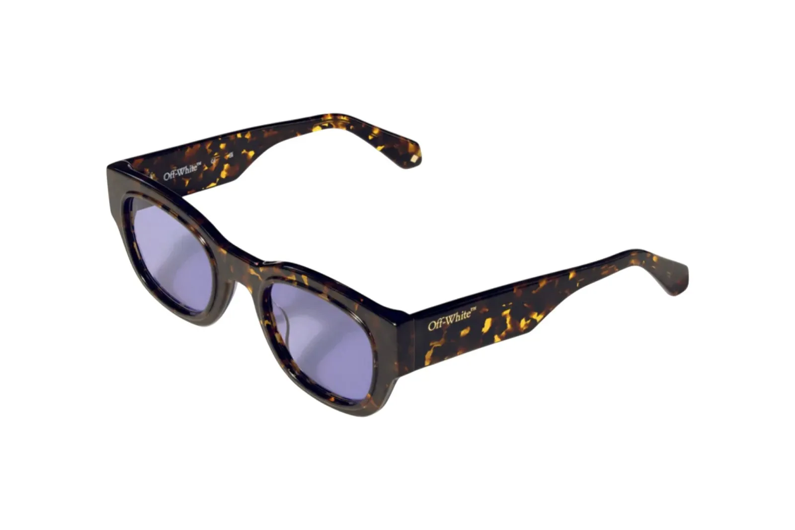 Off-White OW1040 AKRON 6045 Occhiali da sole Acetato Havana Blu Rotonda Normale - immagine 1