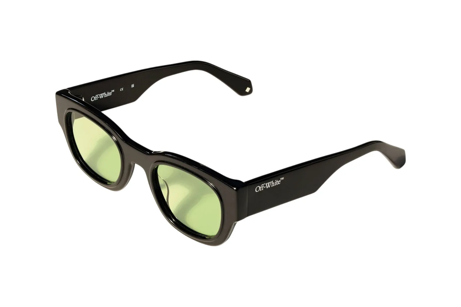Off-White OW1040 AKRON 1050 Occhiali da sole Acetato Nero Verde Rotonda Normale - immagine 1