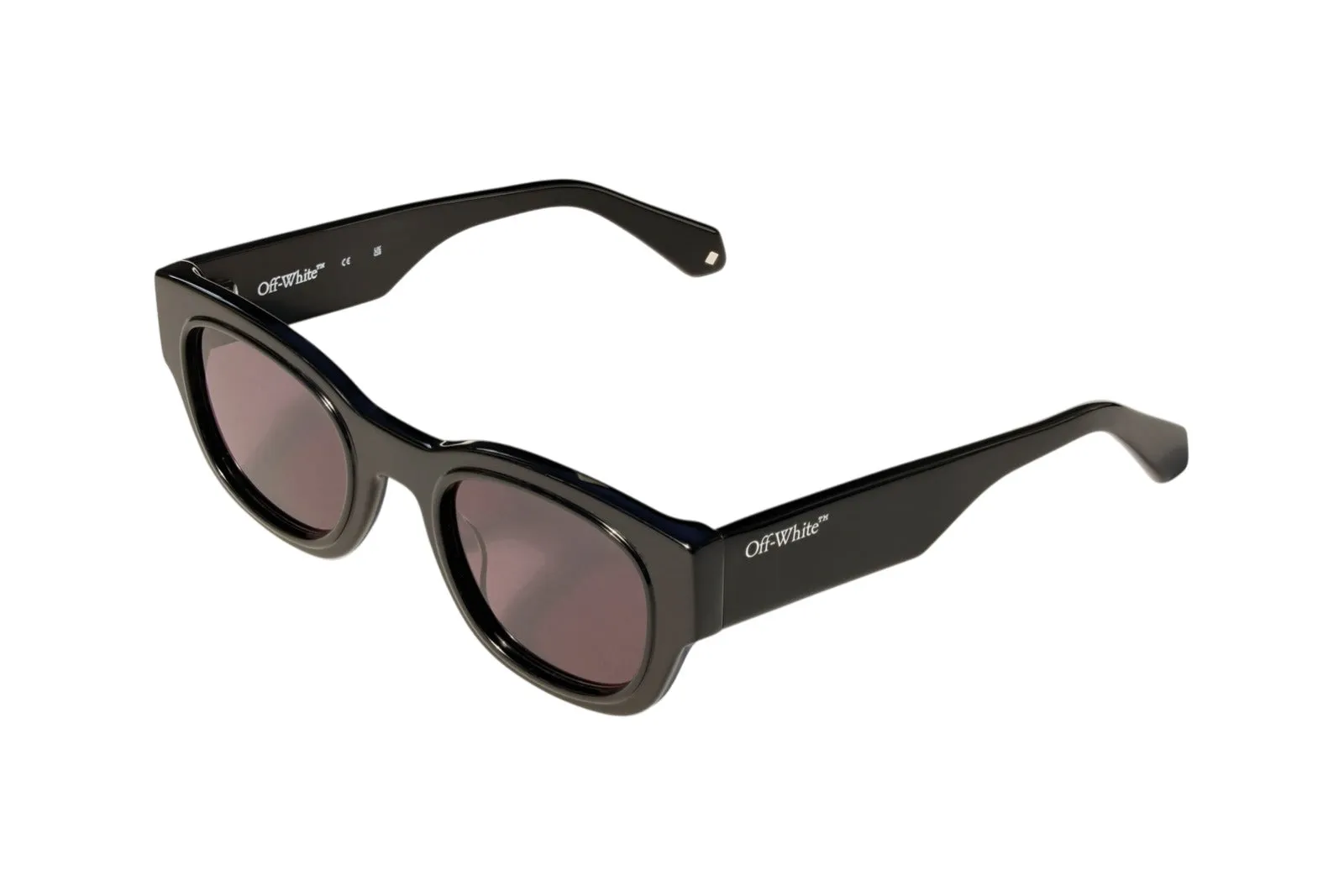 Off-White OW1040 AKRON 1007 Occhiali da sole Acetato Nero Fumo Rotonda Normale - immagine 1