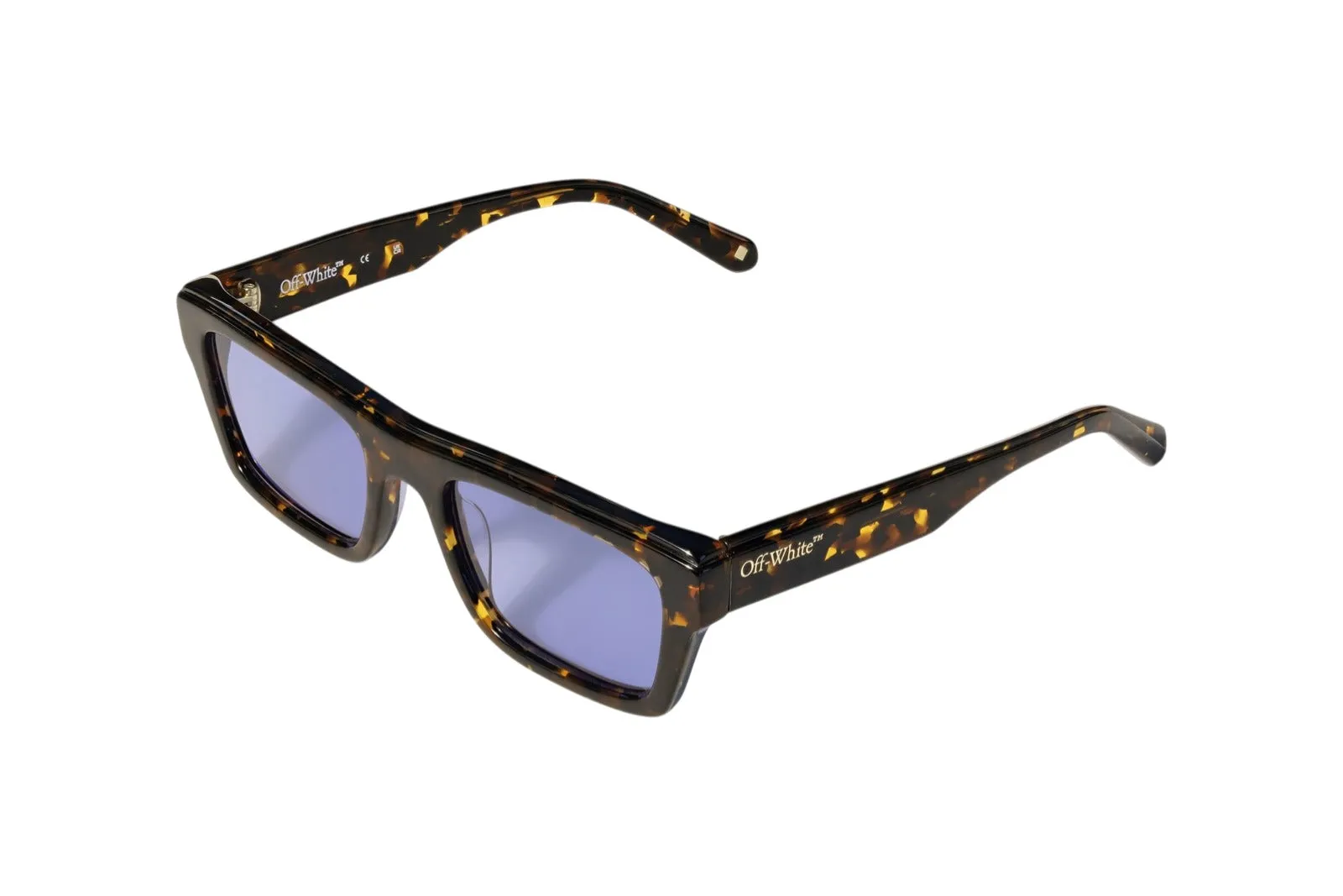 Off-White OW1038 FLINT 6045 Occhiali da sole Acetato Havana Blu Squadrata Normale - immagine 1