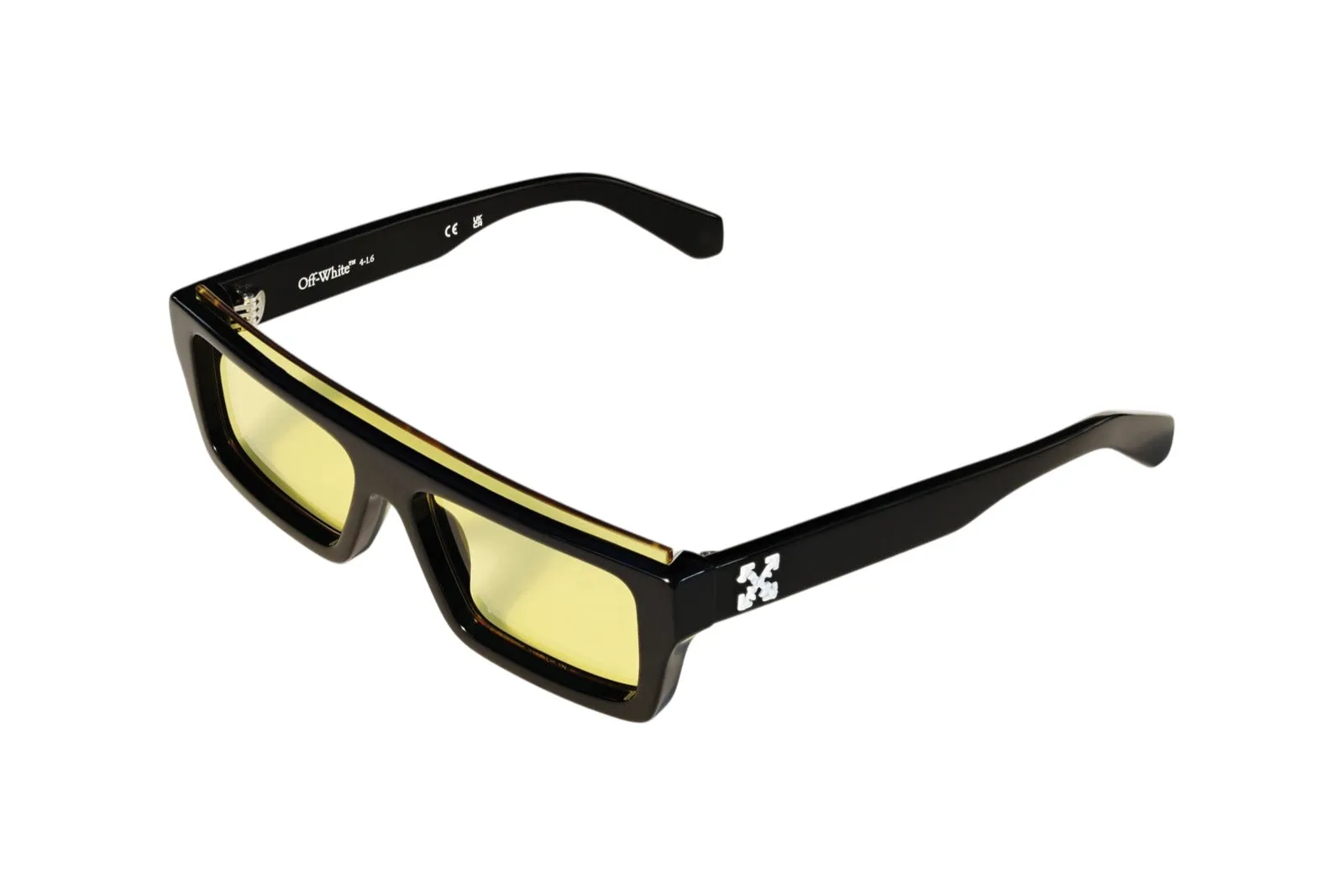 Off-White OW1048 ELIZABETH S 1018 Occhiali da sole Acetato Nero Giallo Squadrata Normale - immagine 1