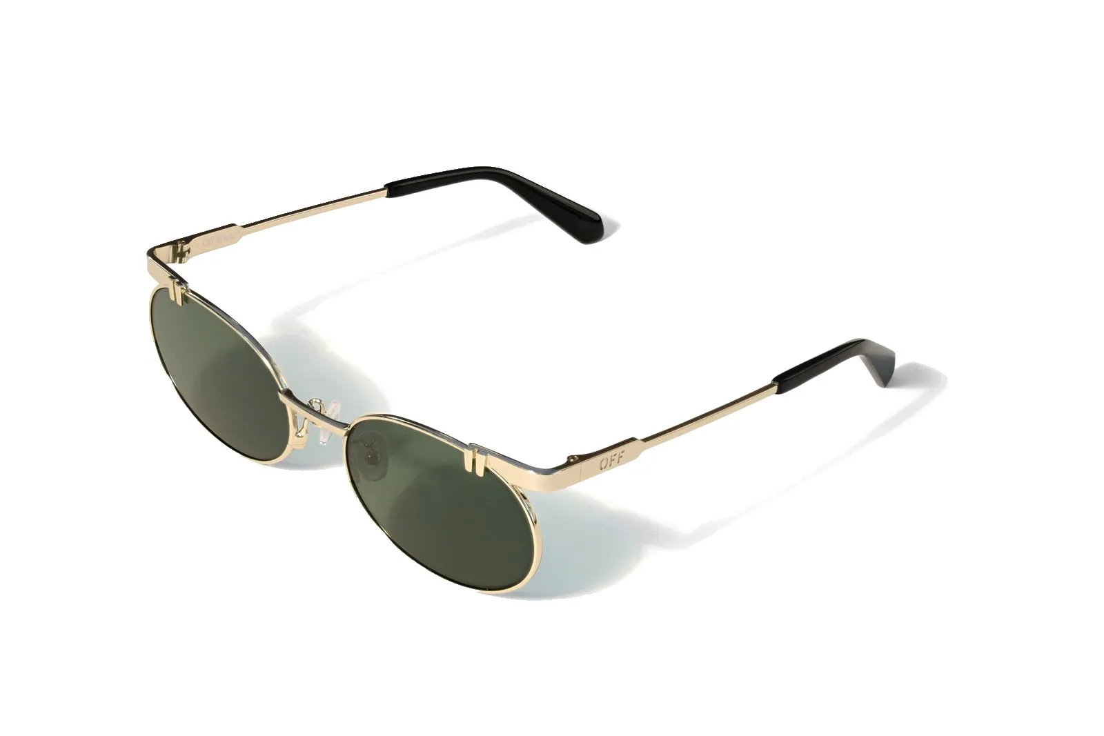 Off-White OW2030 7655 Occhiali da sole Metallo Oro Verde Rotonda Normale - immagine 1