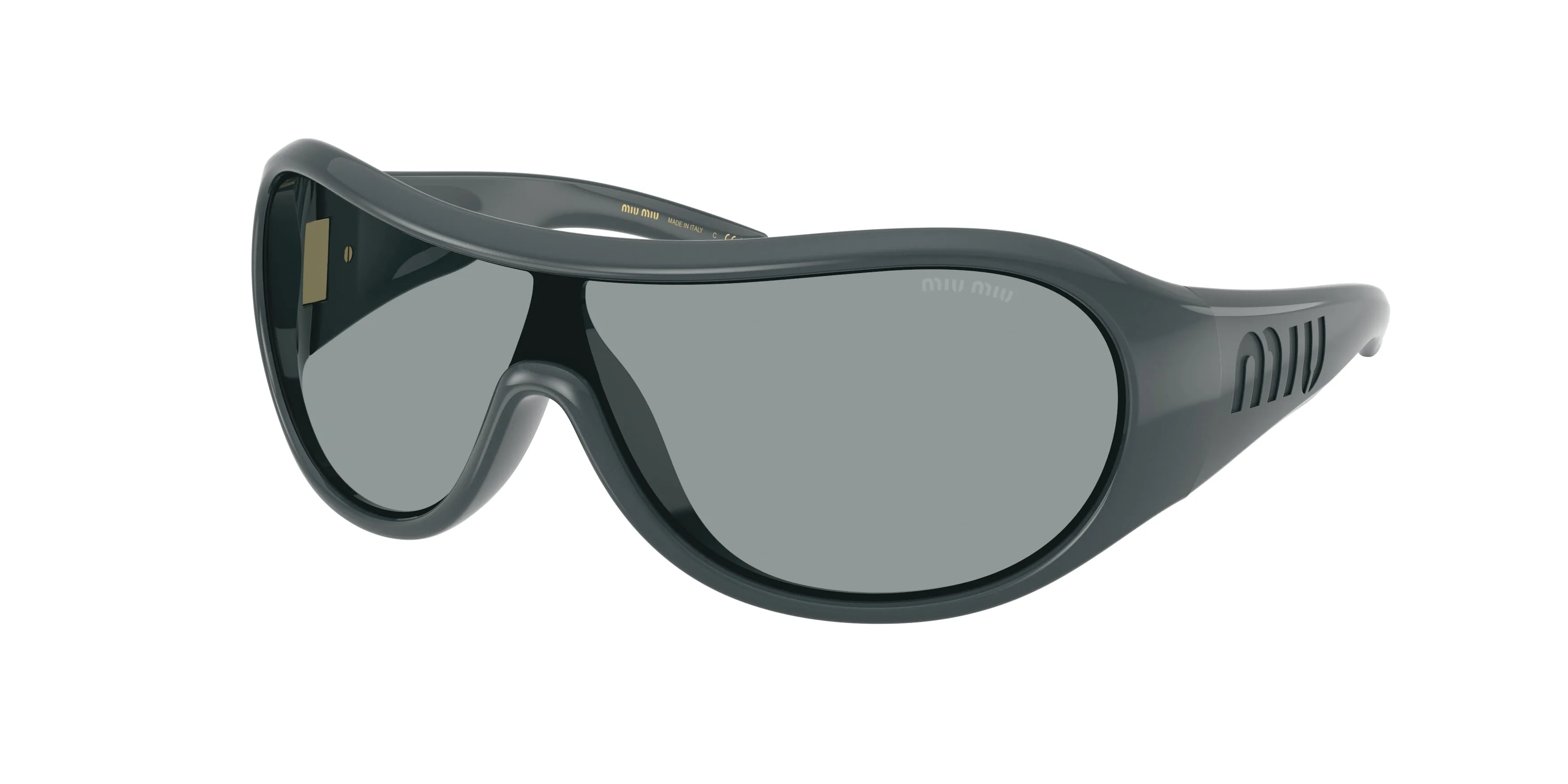 Miu Miu MU B14SU 25N70M Occhiali da sole Iniettato Grigio Nero Geometrica Normale - immagine 1