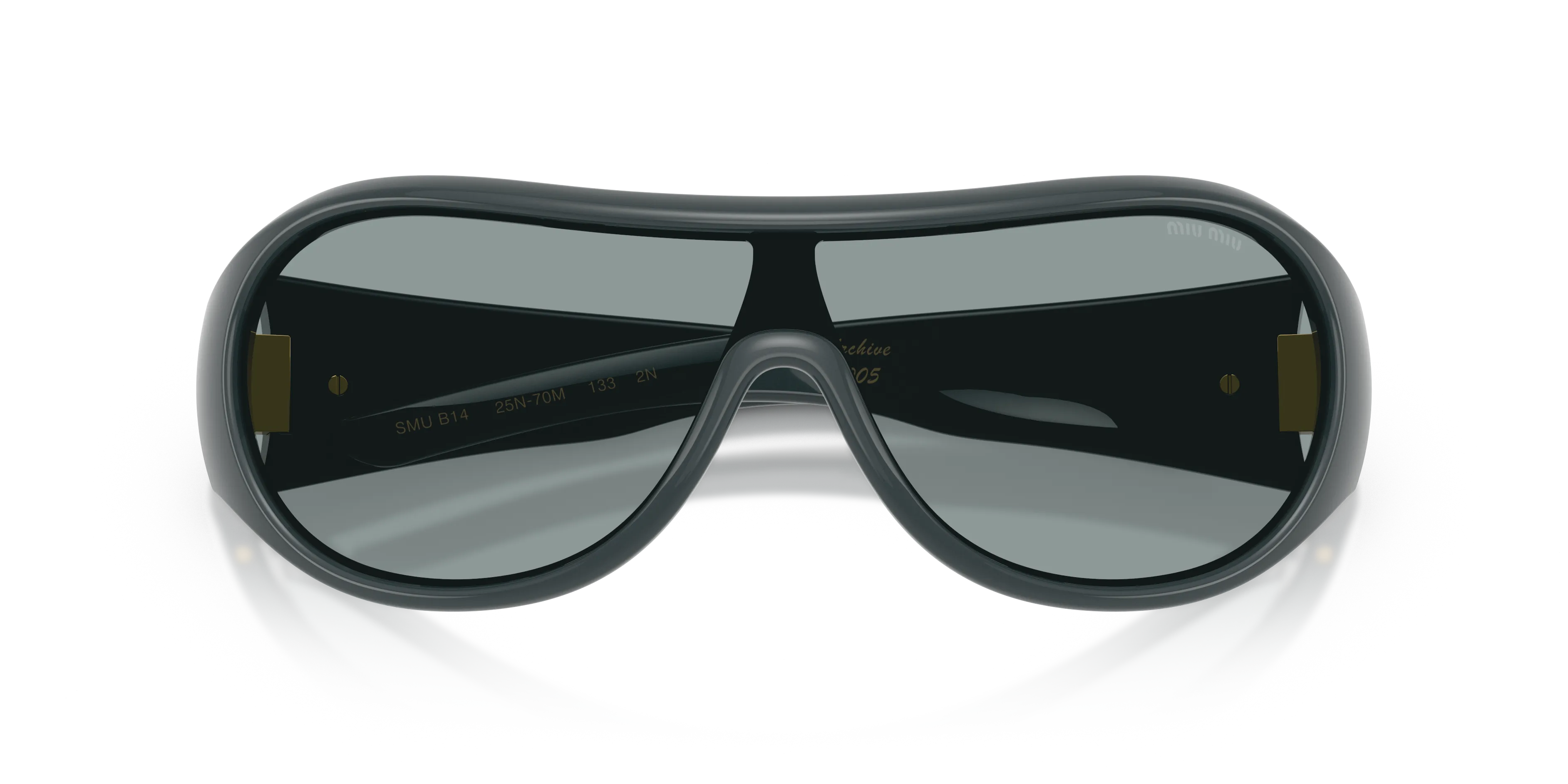 Miu Miu MU B14SU 25N70M Occhiali da sole Iniettato Grigio Nero Geometrica Normale - immagine 2