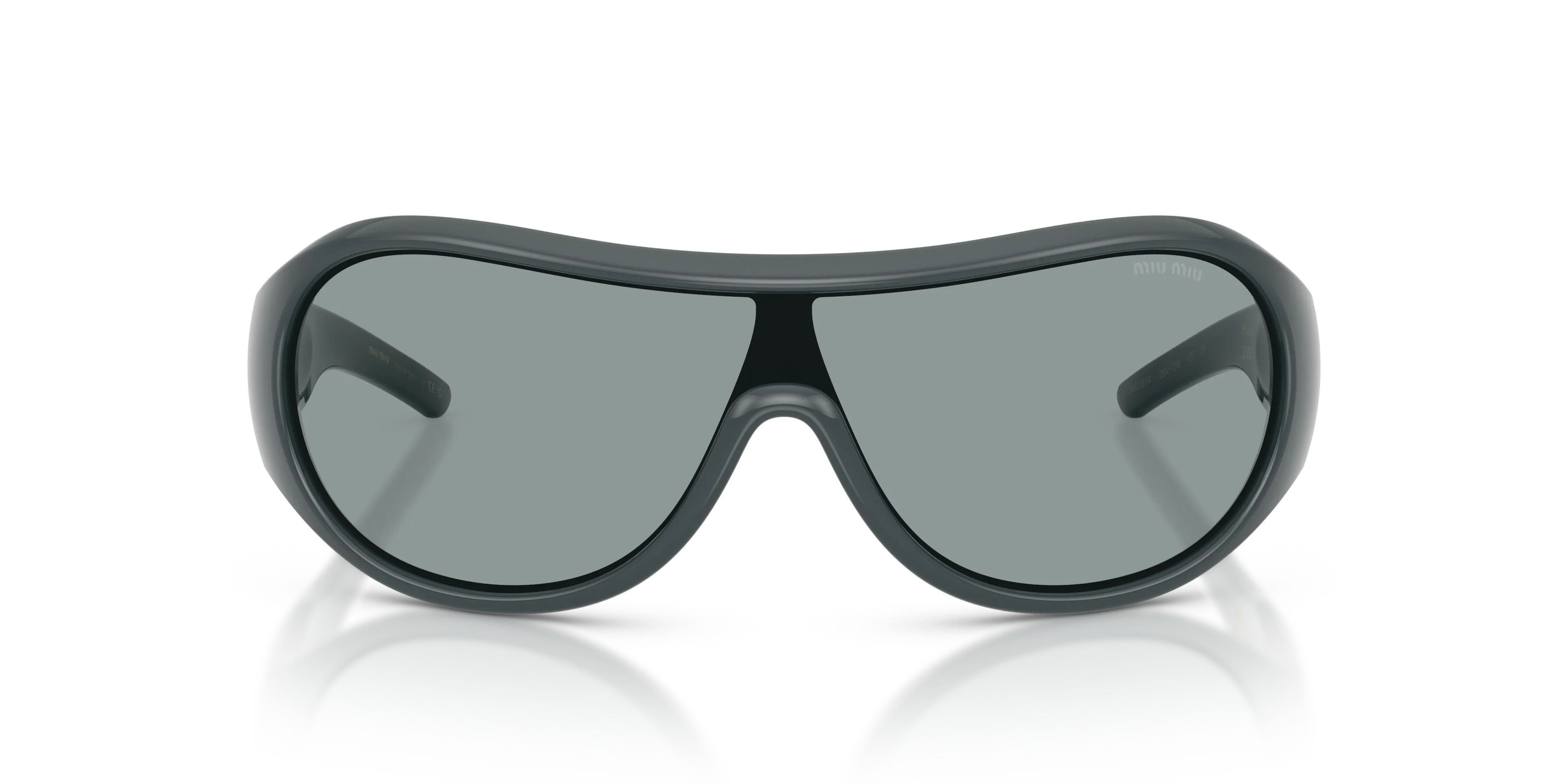 Miu Miu MU B14SU 25N70M Occhiali da sole Iniettato Grigio Nero Geometrica Normale - immagine 3