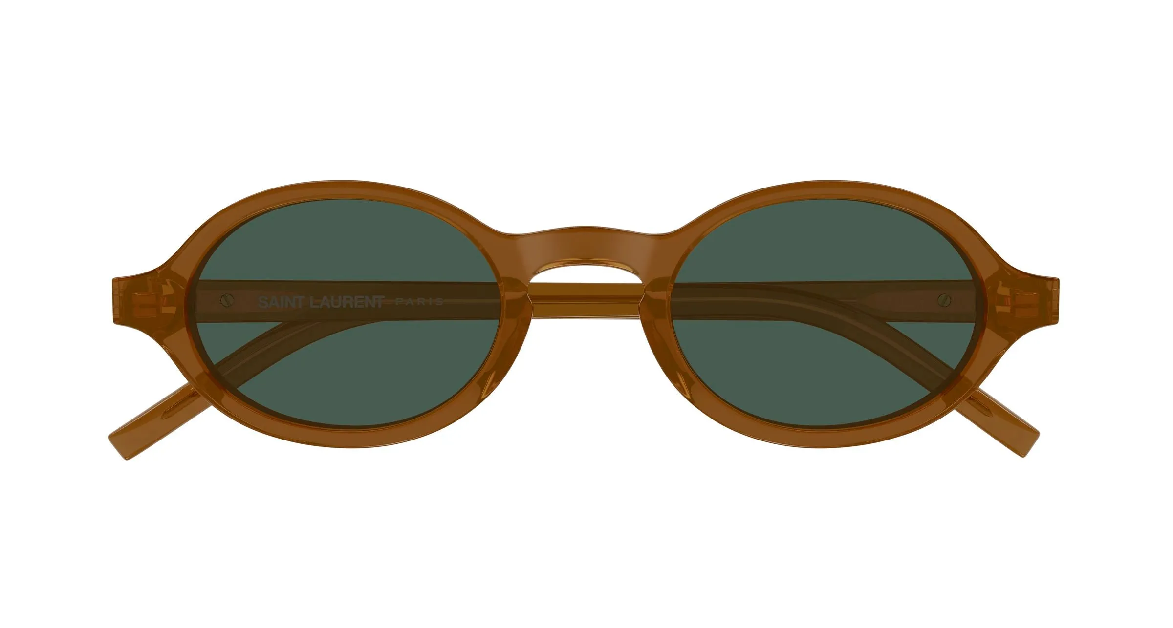 SAINT LAURENT SL M161 004 Occhiali da sole Acetato Marrone Verde Rotonda - immagine 2