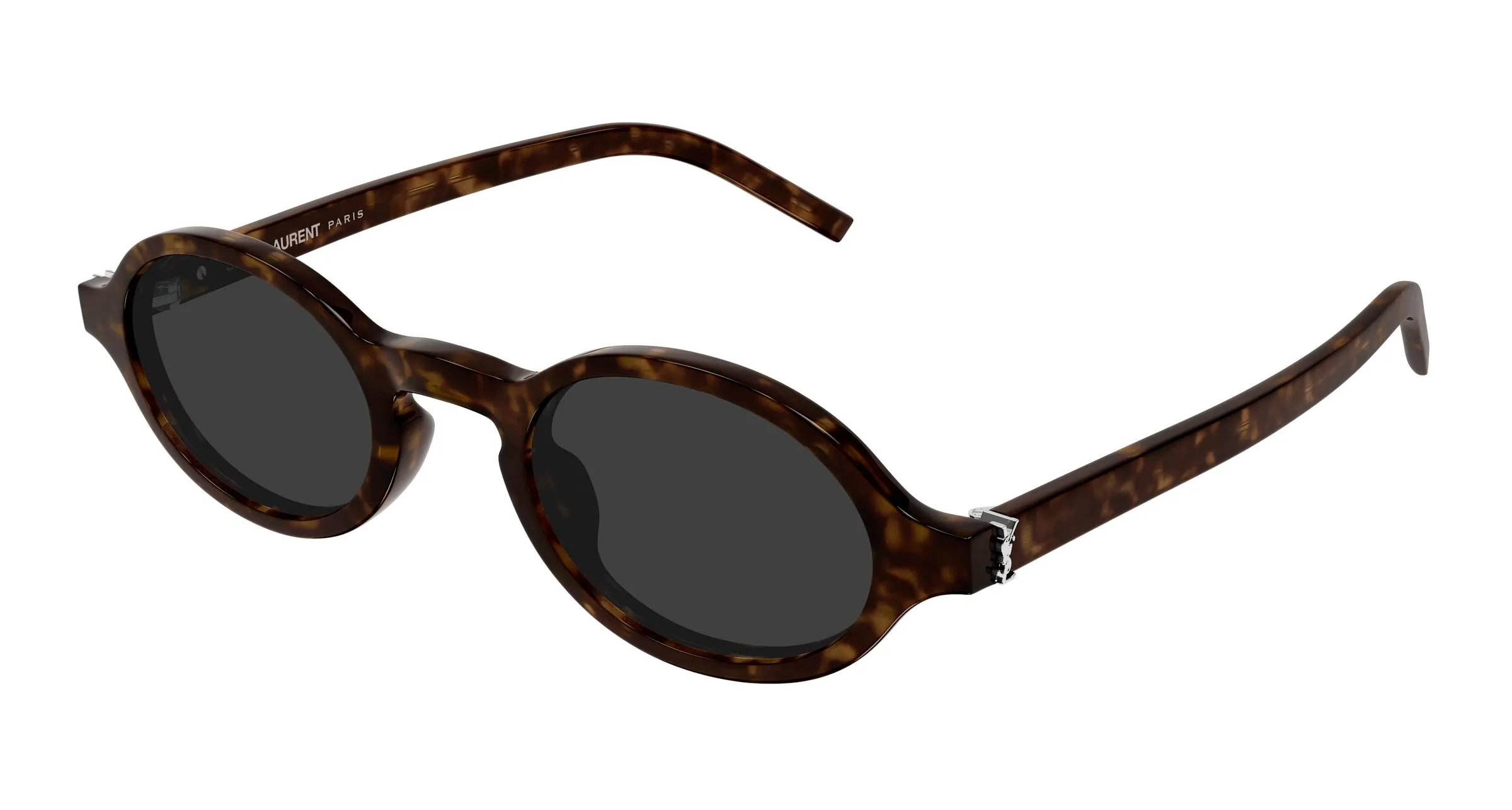 SAINT LAURENT SL M161 002 Occhiali da sole Acetato Havana Grigio Rotonda - immagine 1