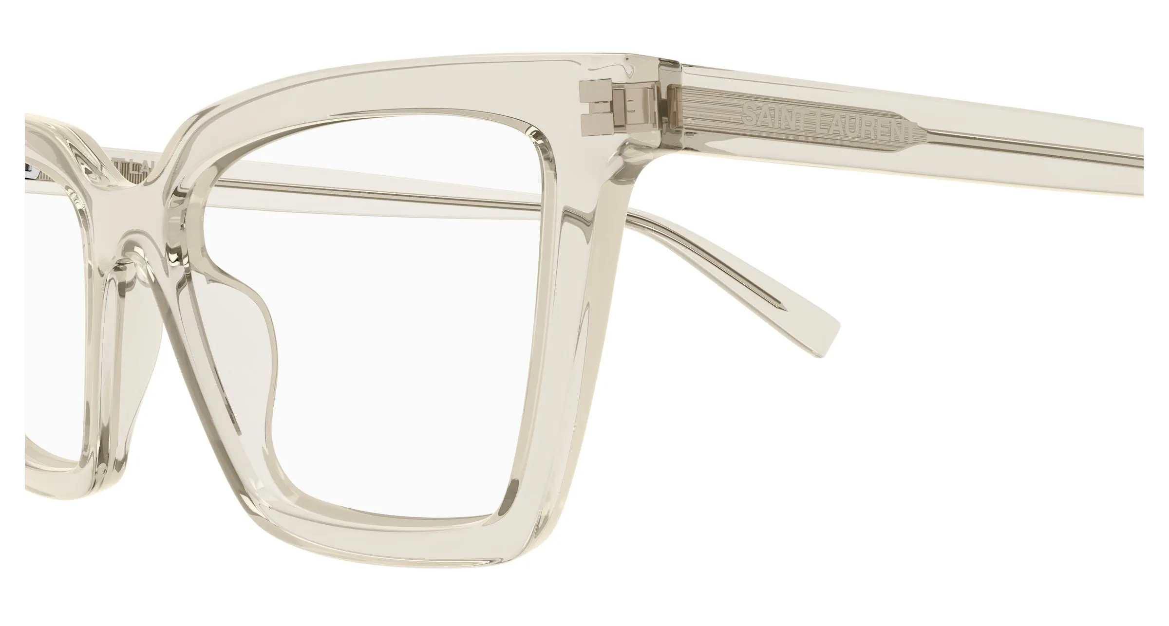 SAINT LAURENT SL 912 004 Montature da vista Acetato Beige Trasparente Cat Eye - immagine 3
