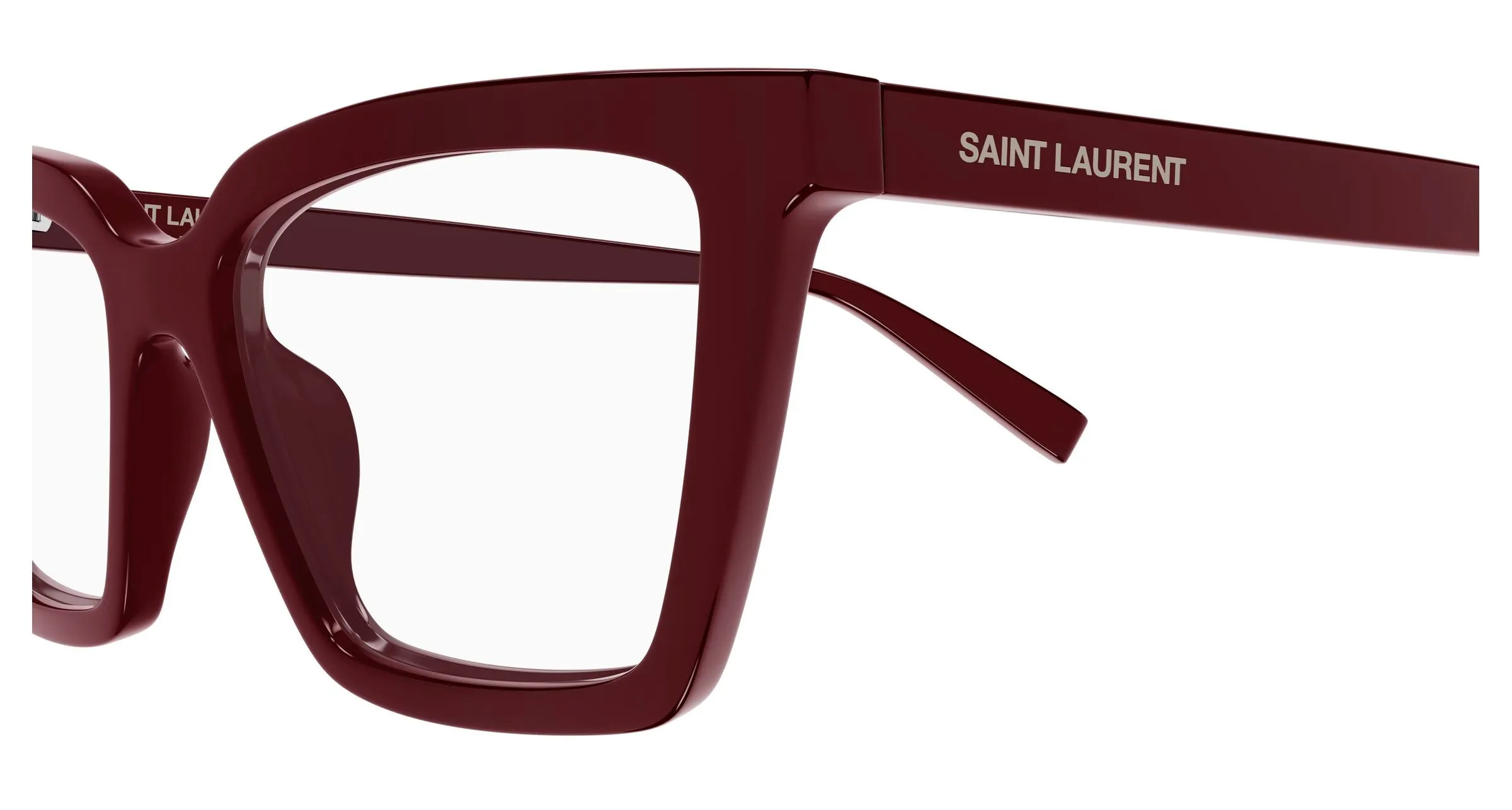 SAINT LAURENT SL 912 003 Montature da vista Acetato Bordeaux Trasparente Cat Eye - immagine 3