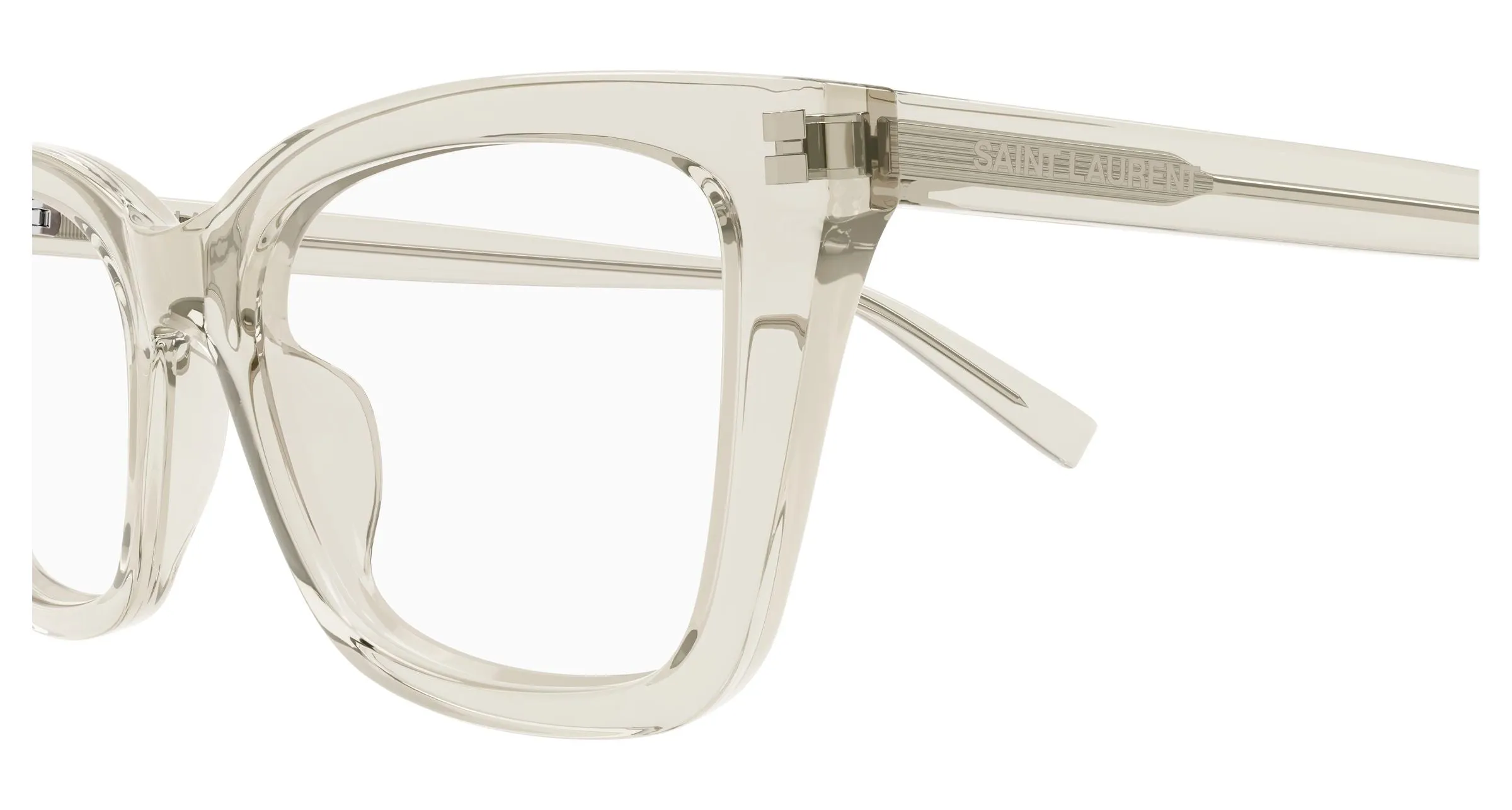 SAINT LAURENT SL 911 004 Montature da vista Acetato Beige Trasparente Cat Eye - immagine 3