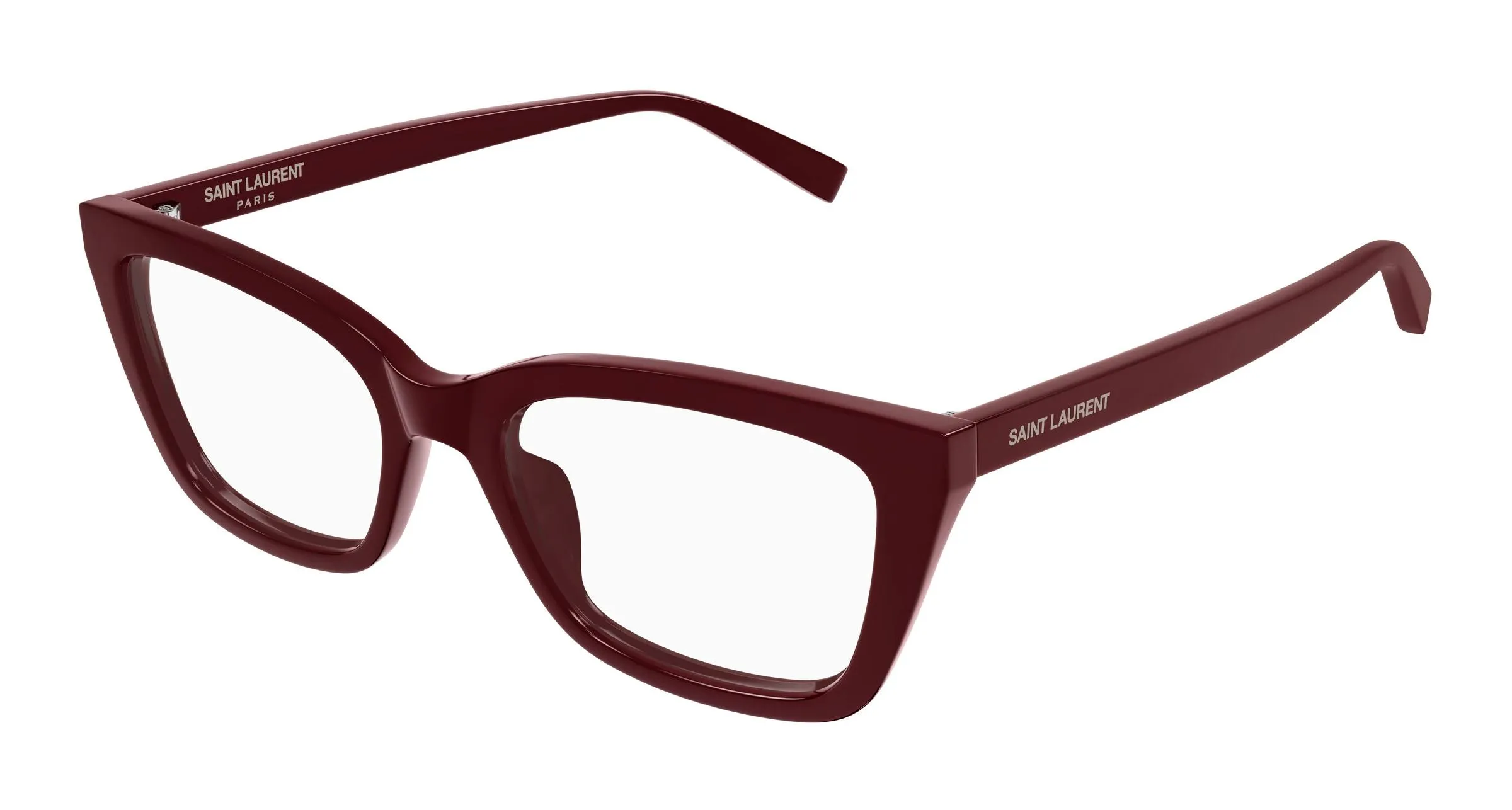 SAINT LAURENT SL 911 003 Montature da vista Acetato Bordeaux Trasparente Cat Eye - immagine 1