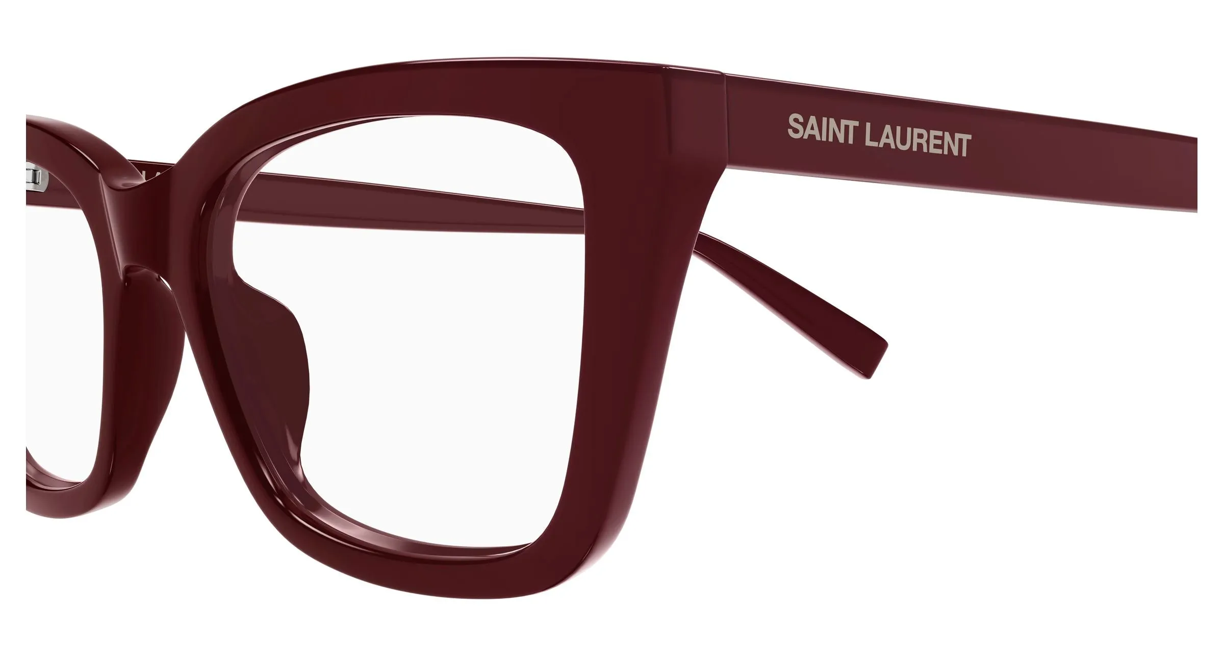 SAINT LAURENT SL 911 003 Montature da vista Acetato Bordeaux Trasparente Cat Eye - immagine 3