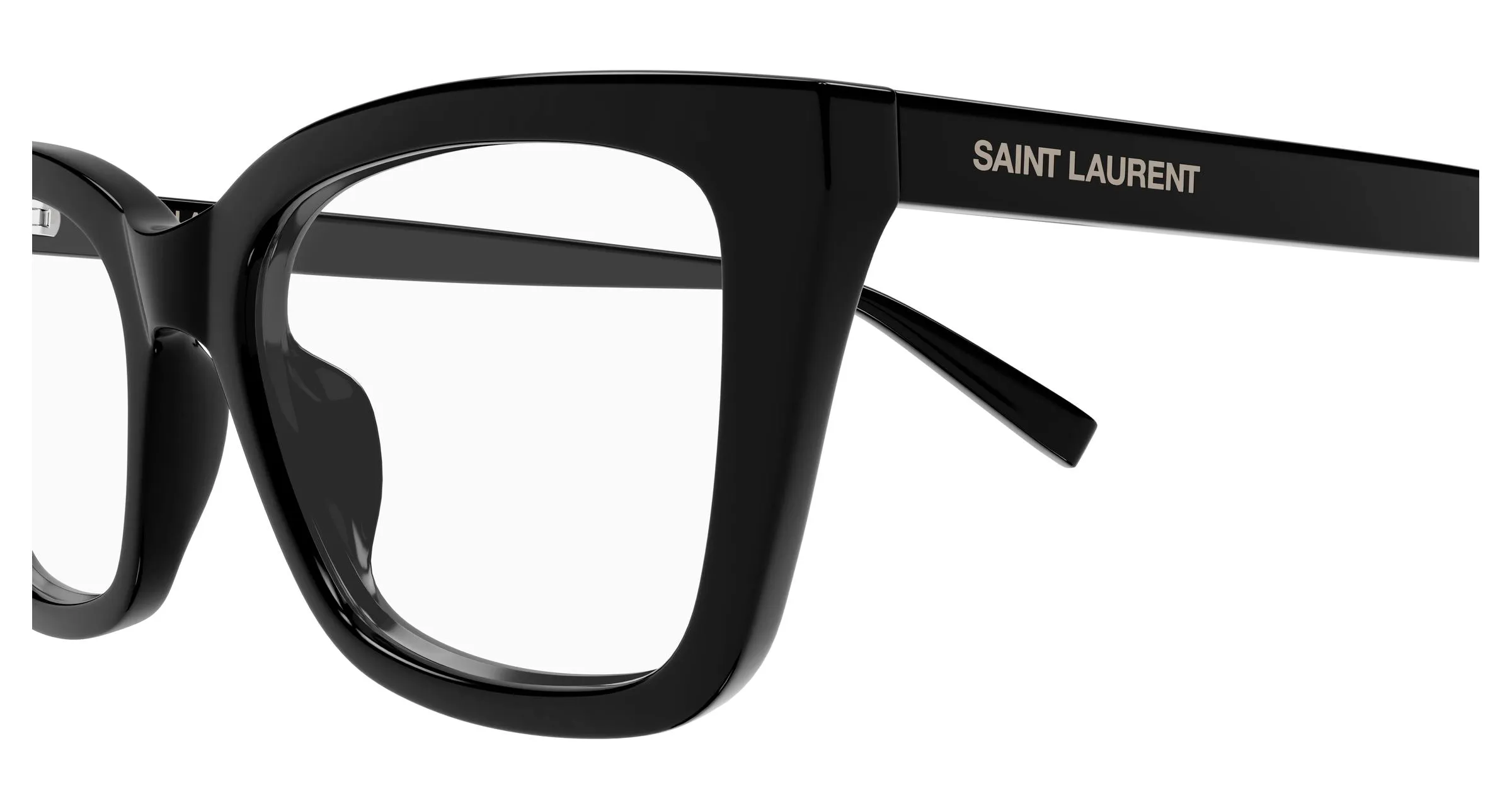 SAINT LAURENT SL 911 001 Montature da vista Acetato Nero Trasparente Cat Eye - immagine 3