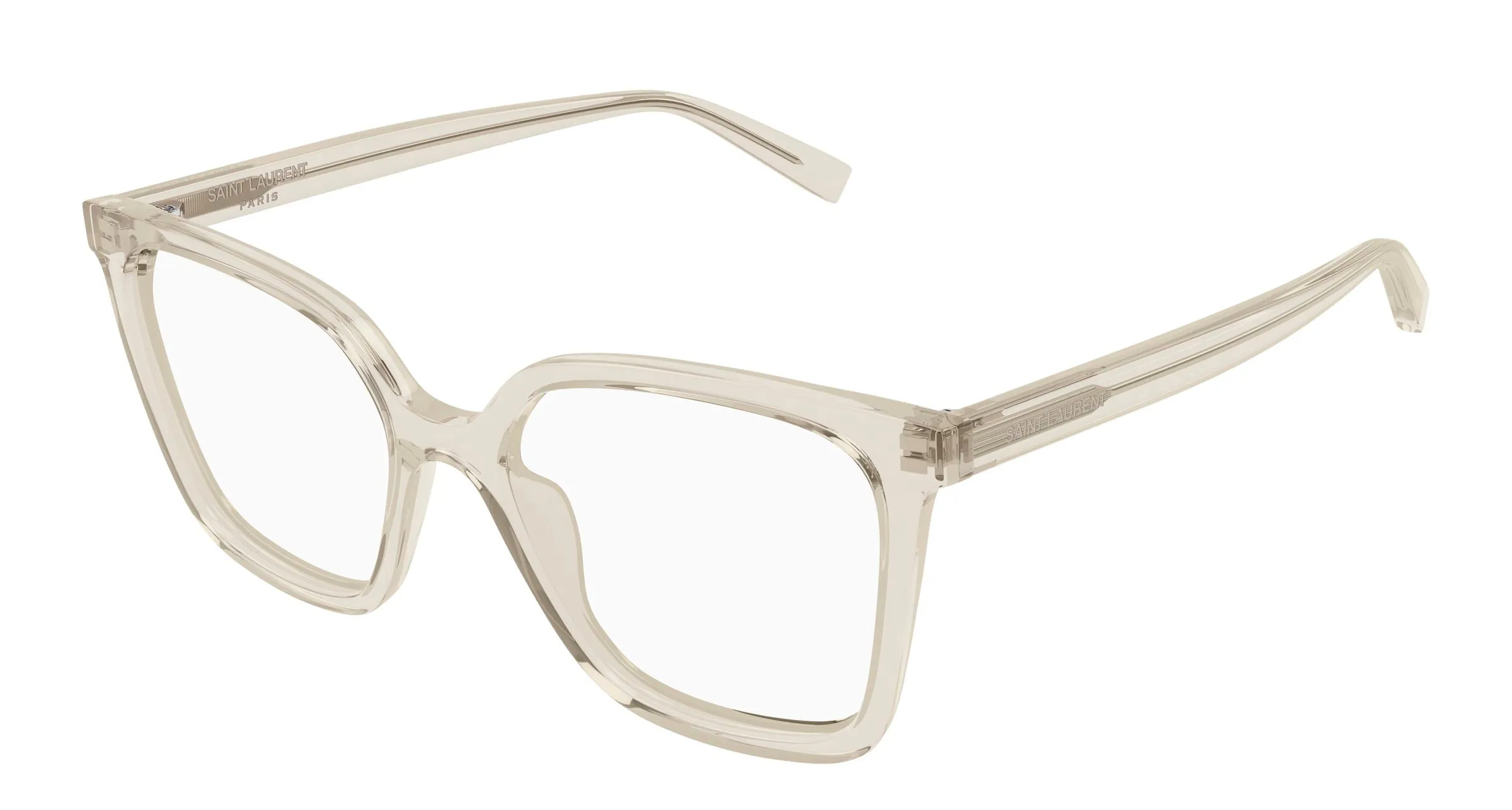 SAINT LAURENT SL 910 004 Montature da vista Acetato Beige Trasparente Cat Eye - immagine 1