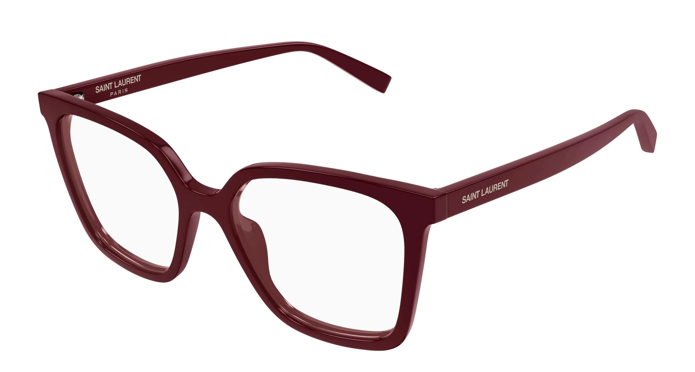 SAINT LAURENT SL 910 003 Montature da vista Acetato Bordeaux Trasparente Cat Eye - immagine 1