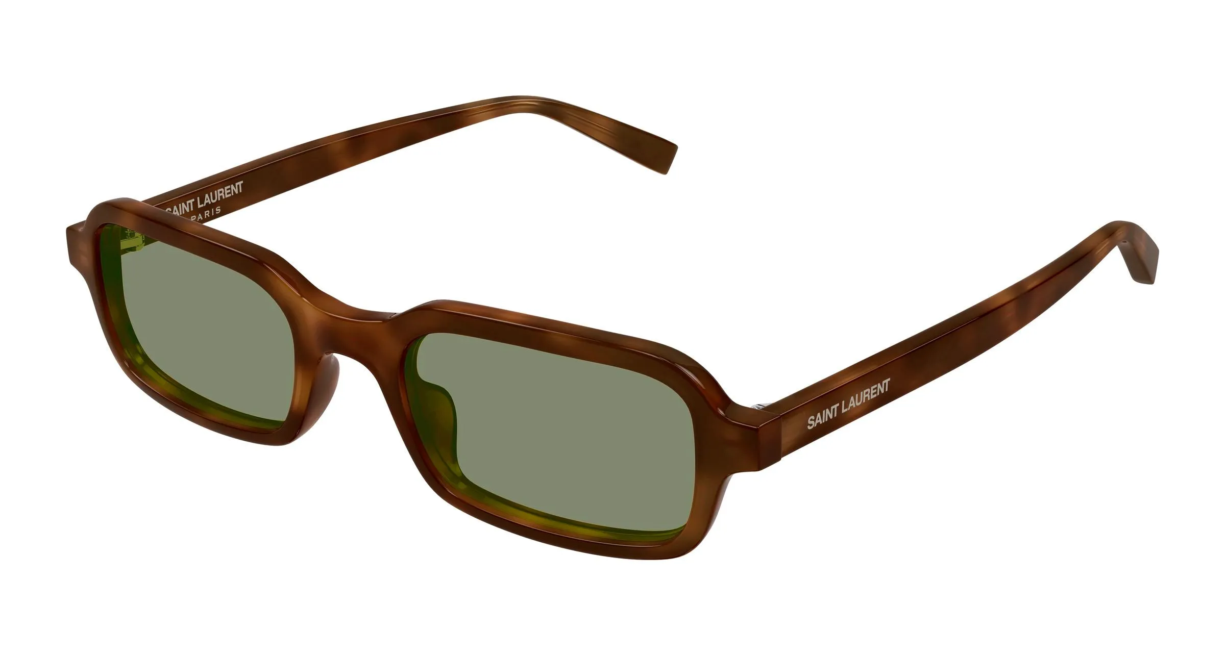 SAINT LAURENT SL 908 003 Occhiali da sole Acetato Havana Verde Squadrata - immagine 1