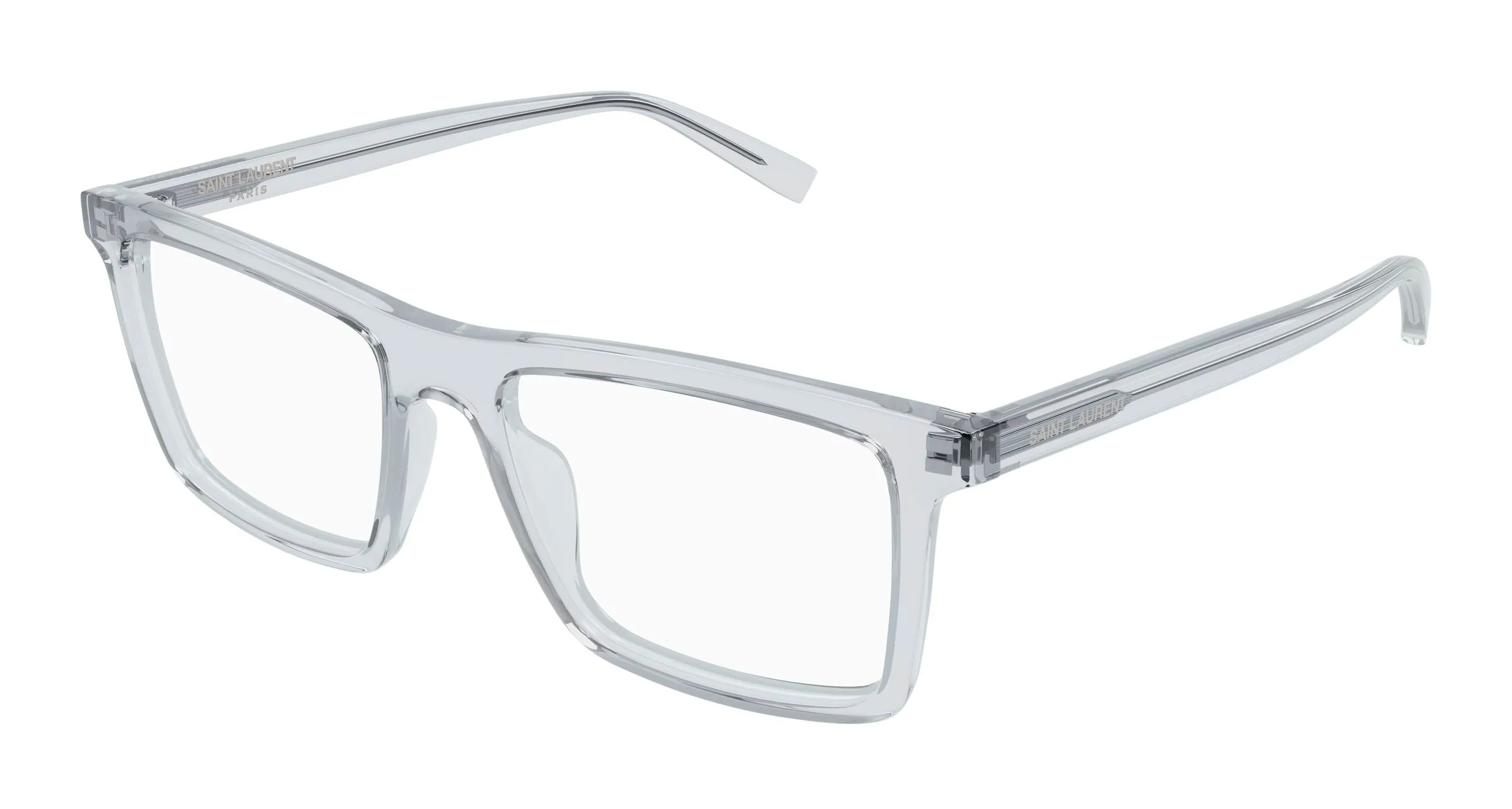 SAINT LAURENT SL 906 006 Montature da vista Acetato Grigio Trasparente Squadrata - immagine 1