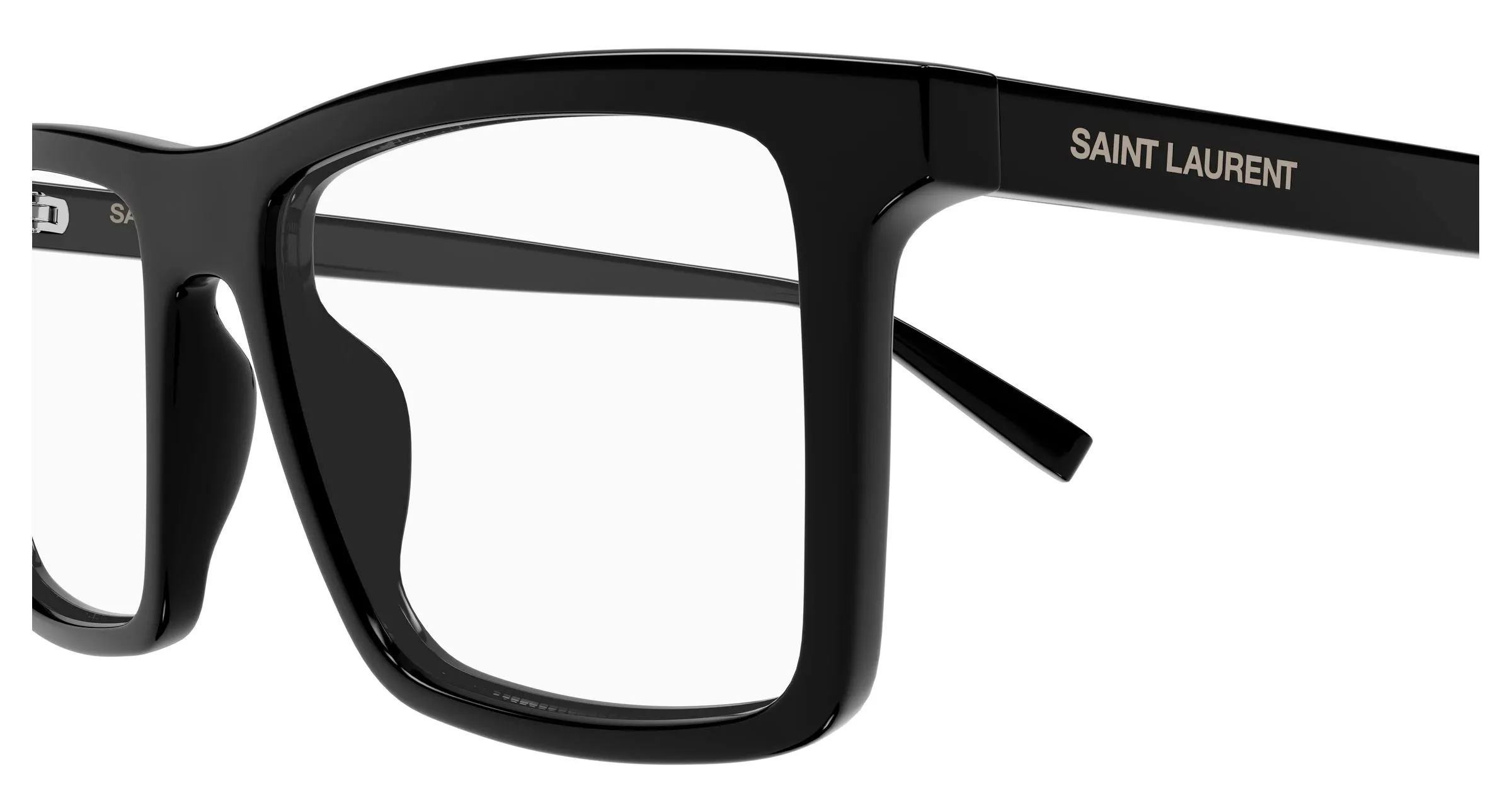 SAINT LAURENT SL 906 004 Montature da vista Acetato Nero Trasparente Squadrata - immagine 3