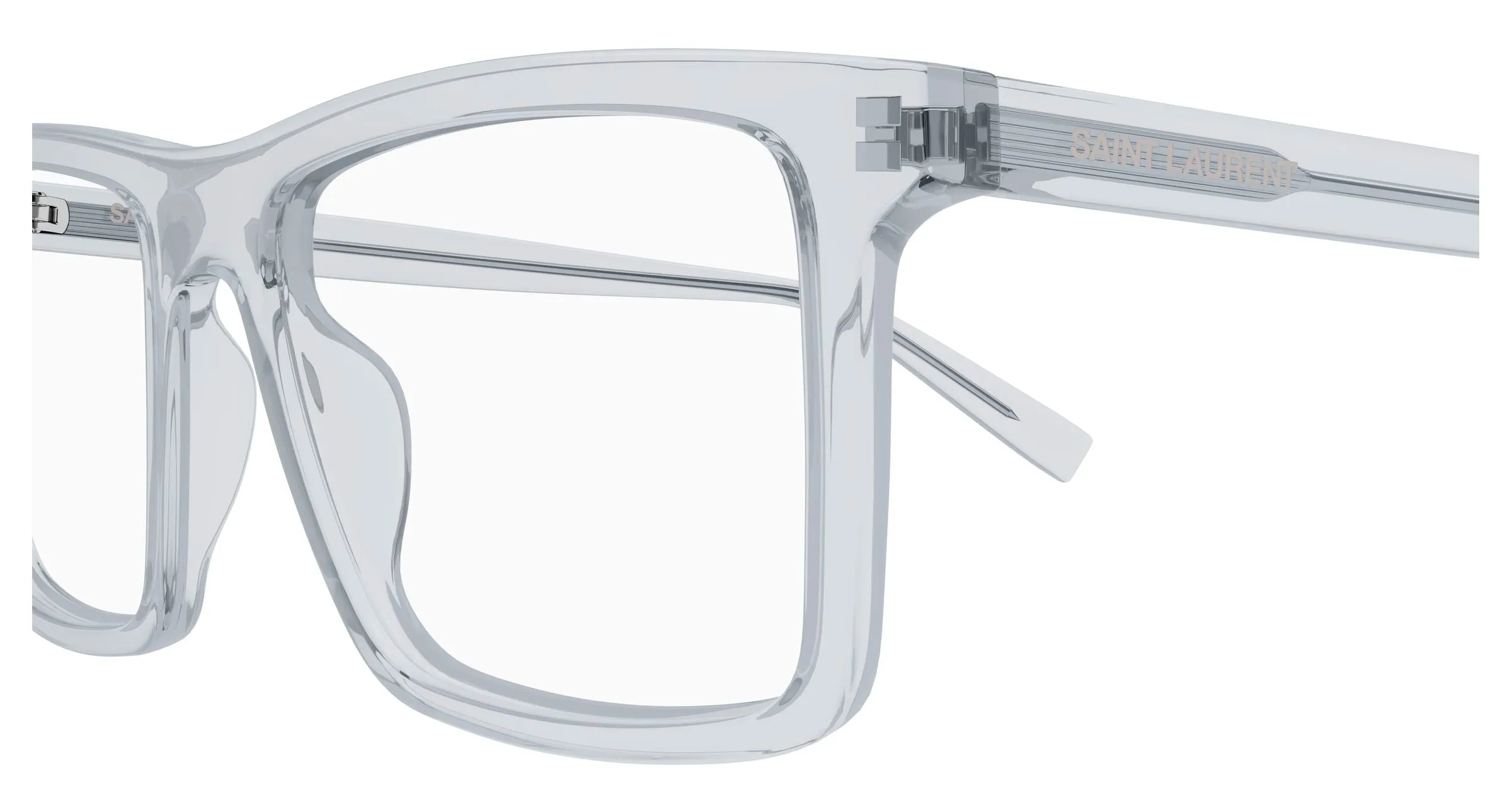 SAINT LAURENT SL 906 003 Montature da vista Acetato Grigio Trasparente Squadrata - immagine 3