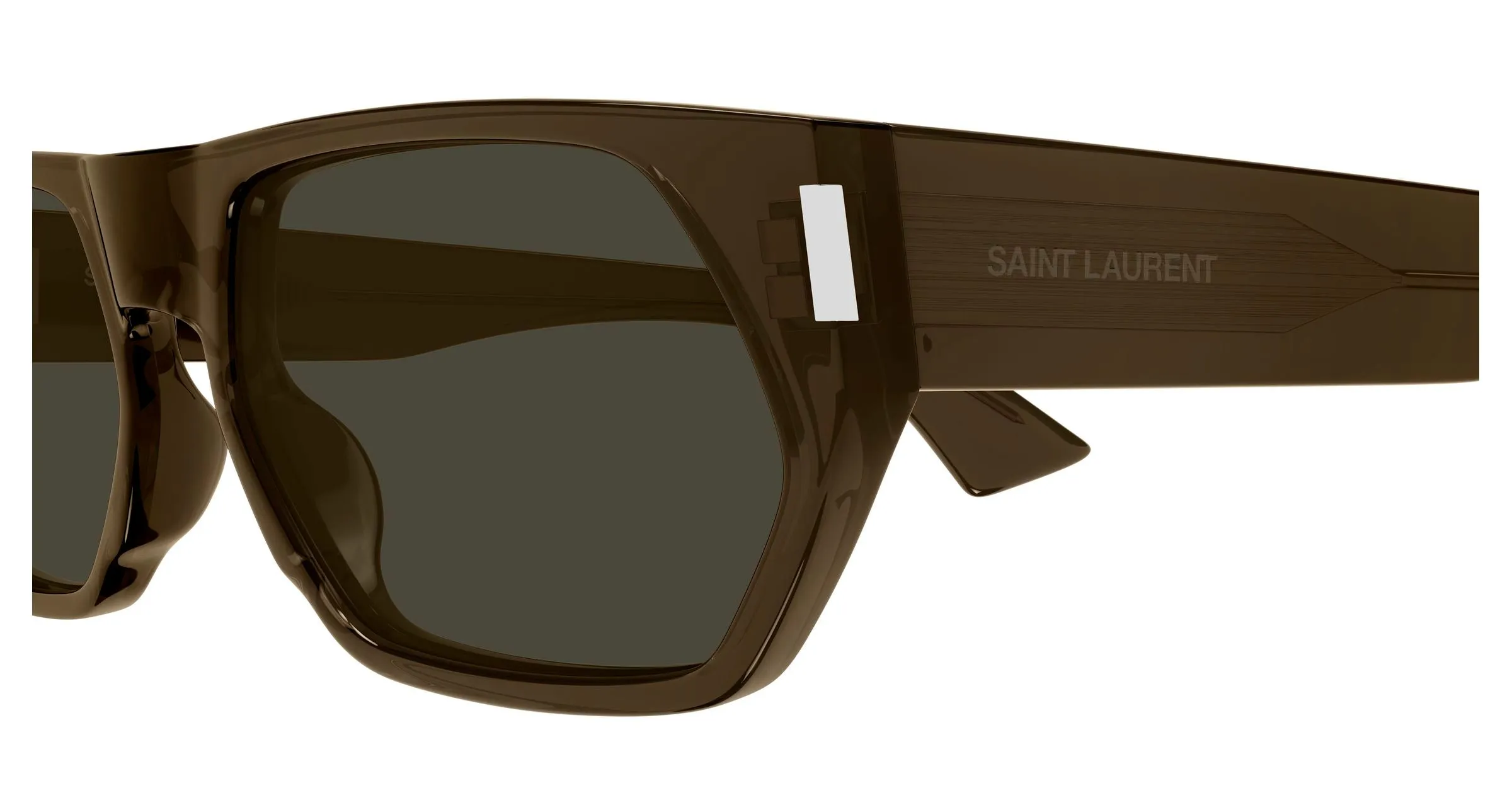 SAINT LAURENT SL 898 004 Occhiali da sole Acetato Marrone Grigio Squadrata - immagine 3