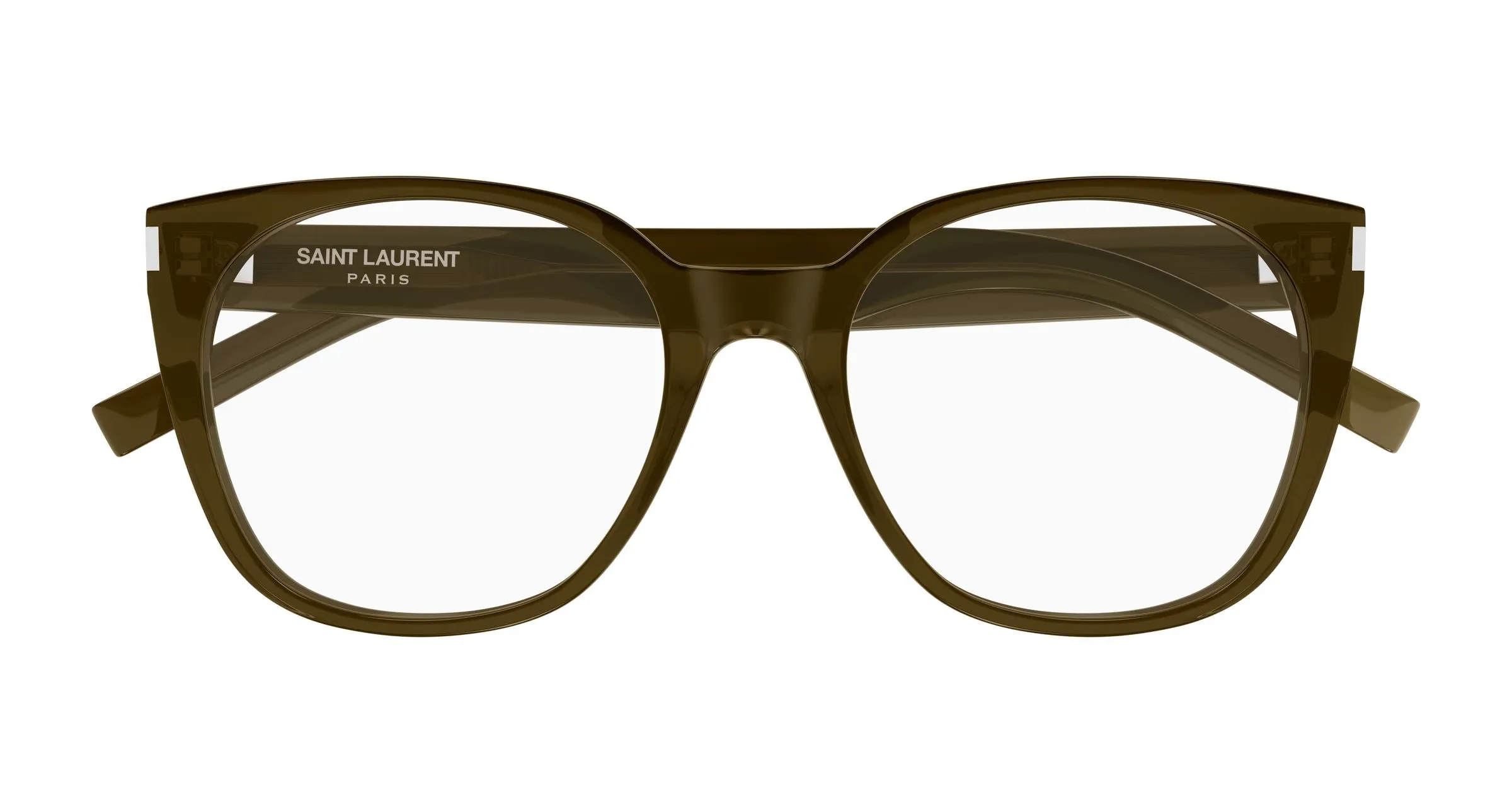 SAINT LAURENT SL 897 006 Montature da vista Acetato Marrone Trasparente Cat Eye Antiriflesso - immagine 2