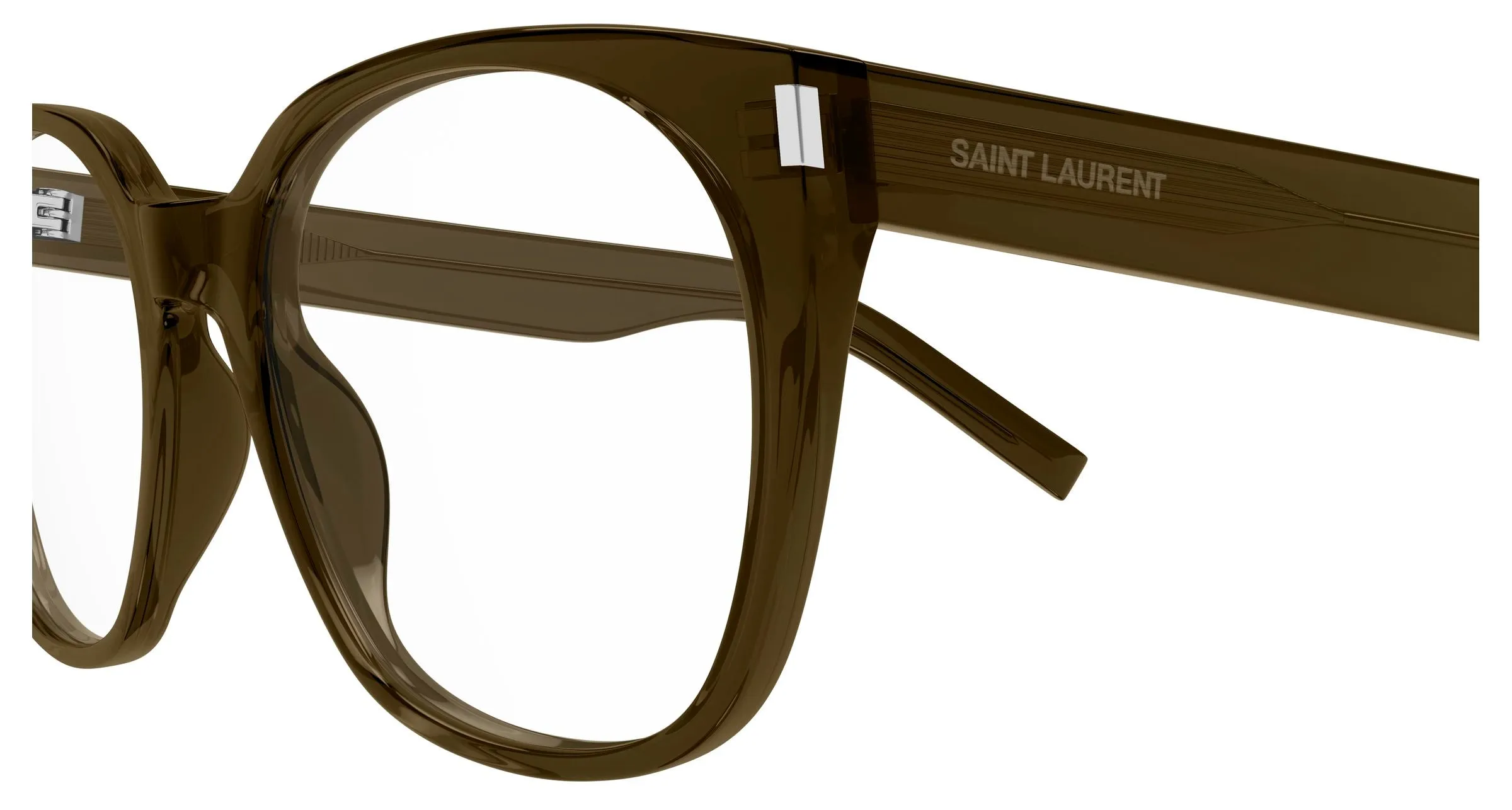 SAINT LAURENT SL 897 006 Montature da vista Acetato Marrone Trasparente Cat Eye Antiriflesso - immagine 3