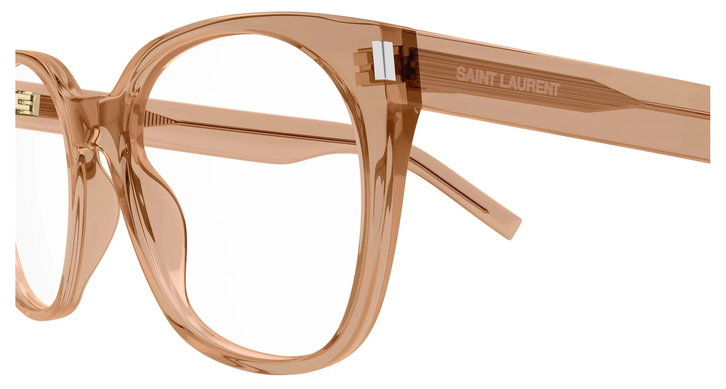SAINT LAURENT SL 897 005 Montature da vista Acetato Marrone Trasparente Cat Eye Antiriflesso - immagine 3