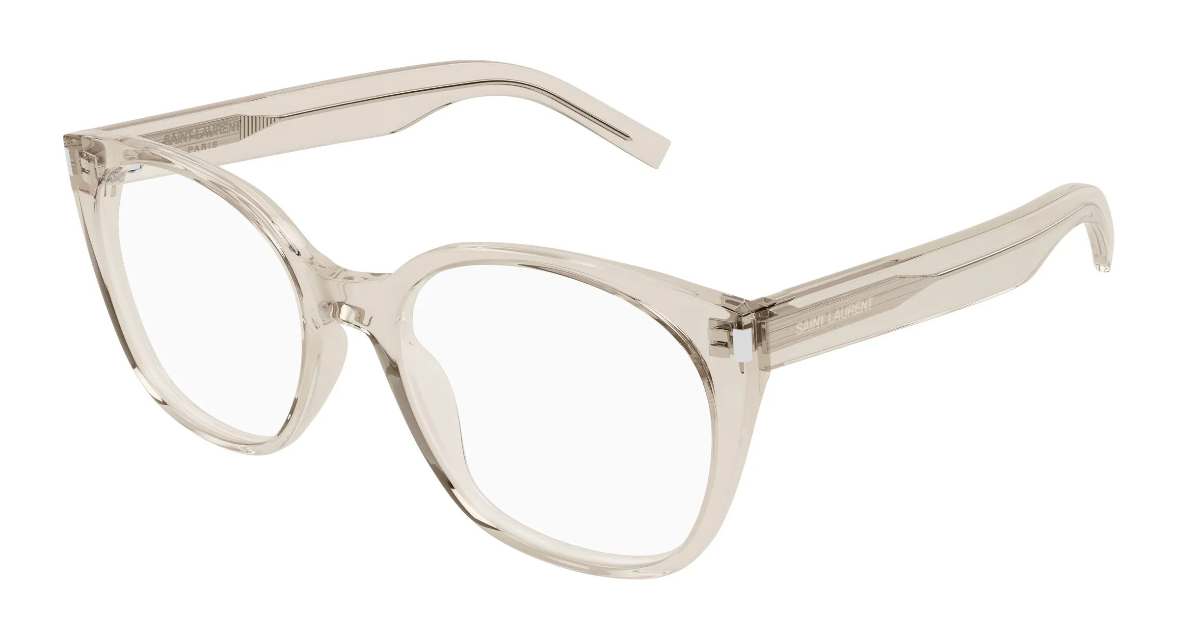 SAINT LAURENT SL 897 004 Montature da vista Acetato Beige Trasparente Cat Eye Antiriflesso - immagine 1
