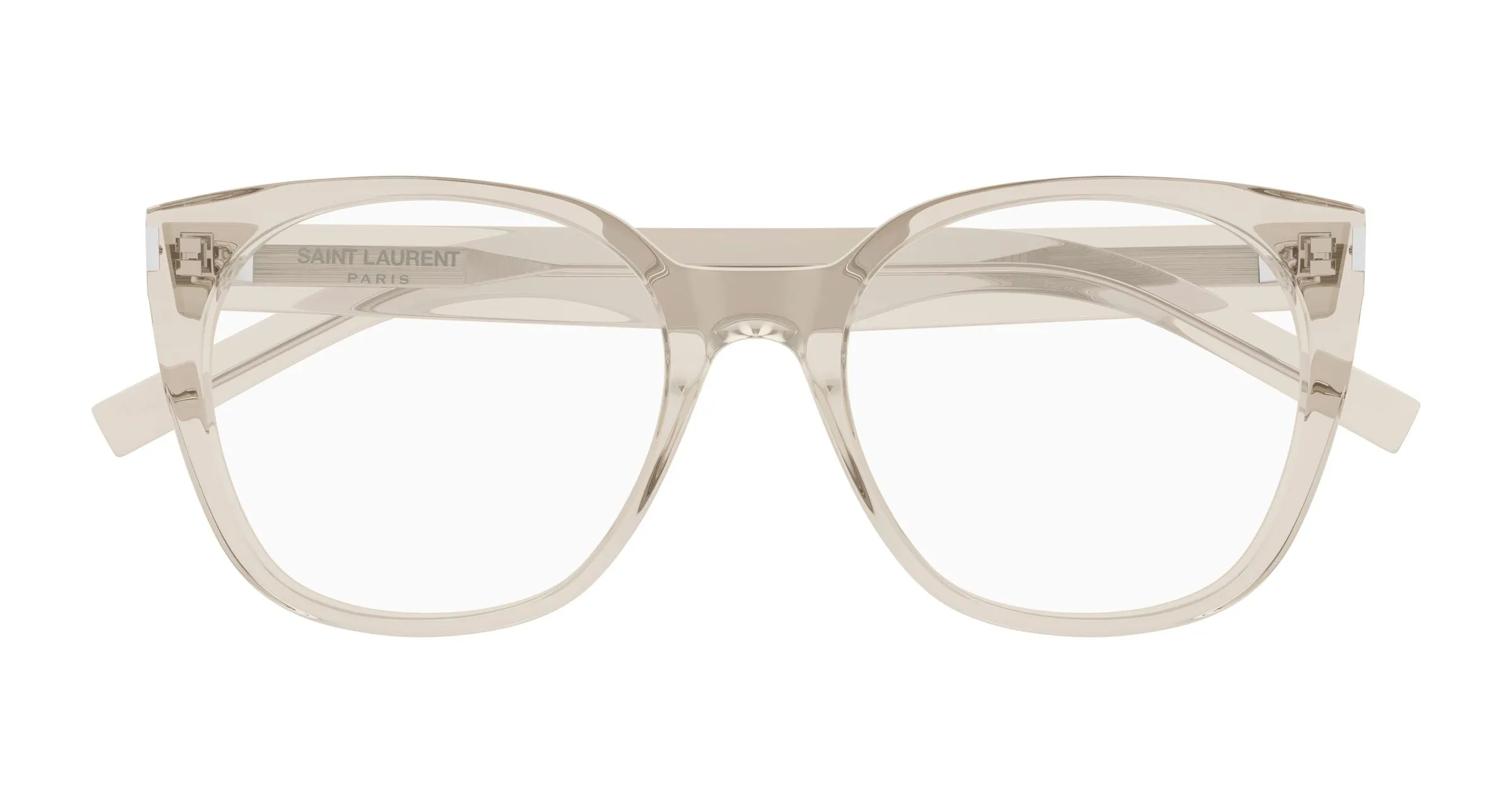 SAINT LAURENT SL 897 004 Montature da vista Acetato Beige Trasparente Cat Eye Antiriflesso - immagine 2