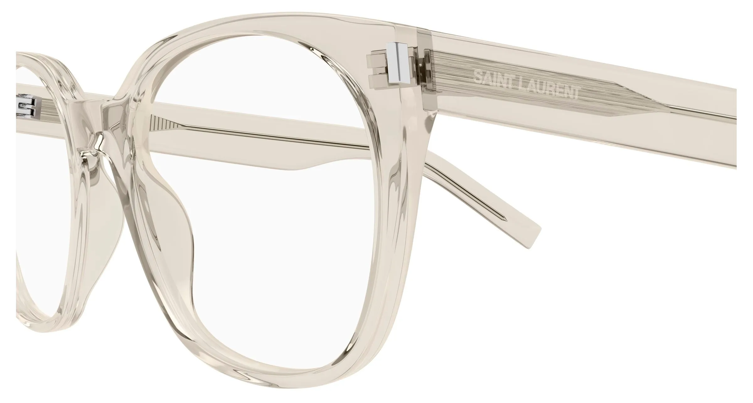 SAINT LAURENT SL 897 004 Montature da vista Acetato Beige Trasparente Cat Eye Antiriflesso - immagine 3