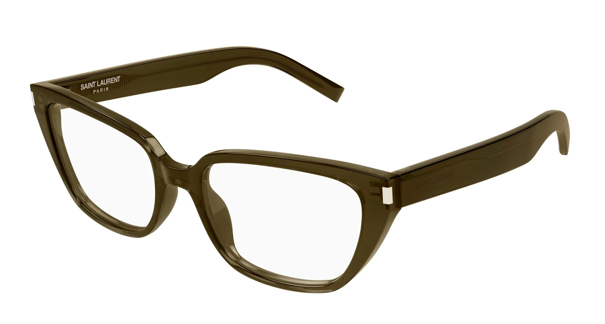 SAINT LAURENT SL 896 006 Montature da vista Acetato Marrone Trasparente Cat Eye Antiriflesso - immagine 1