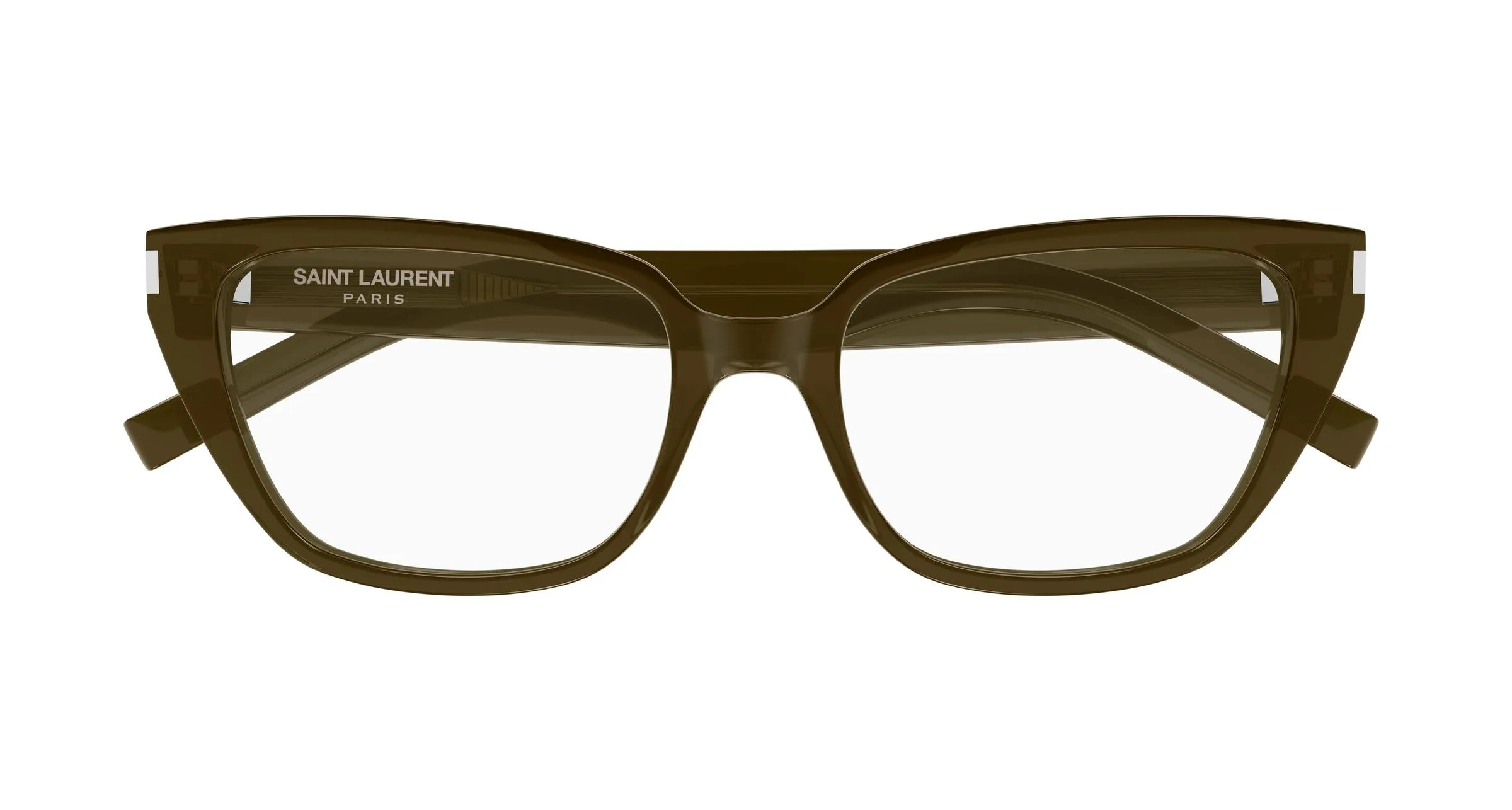 SAINT LAURENT SL 896 006 Montature da vista Acetato Marrone Trasparente Cat Eye Antiriflesso - immagine 2