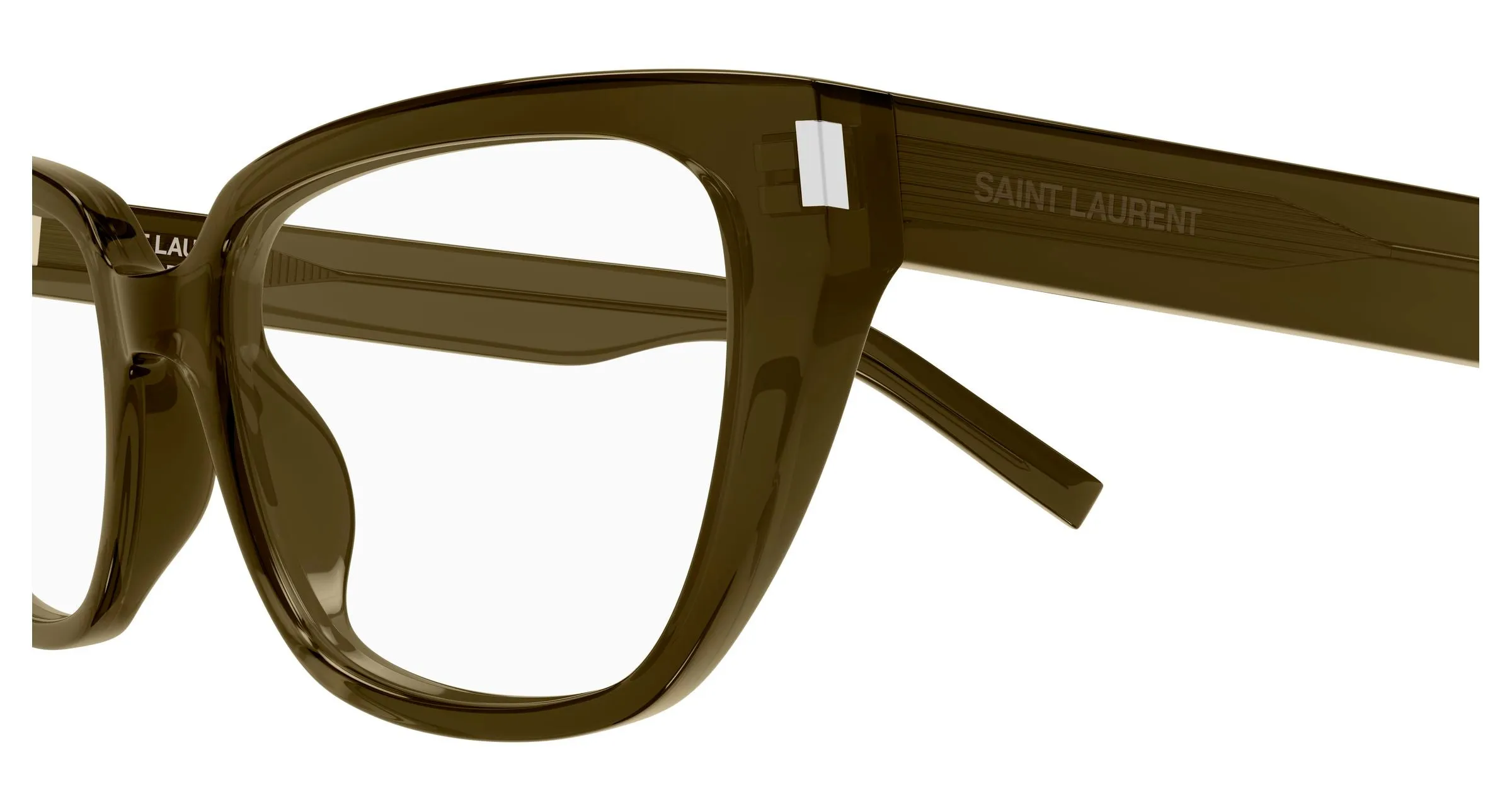 SAINT LAURENT SL 896 006 Montature da vista Acetato Marrone Trasparente Cat Eye Antiriflesso - immagine 3